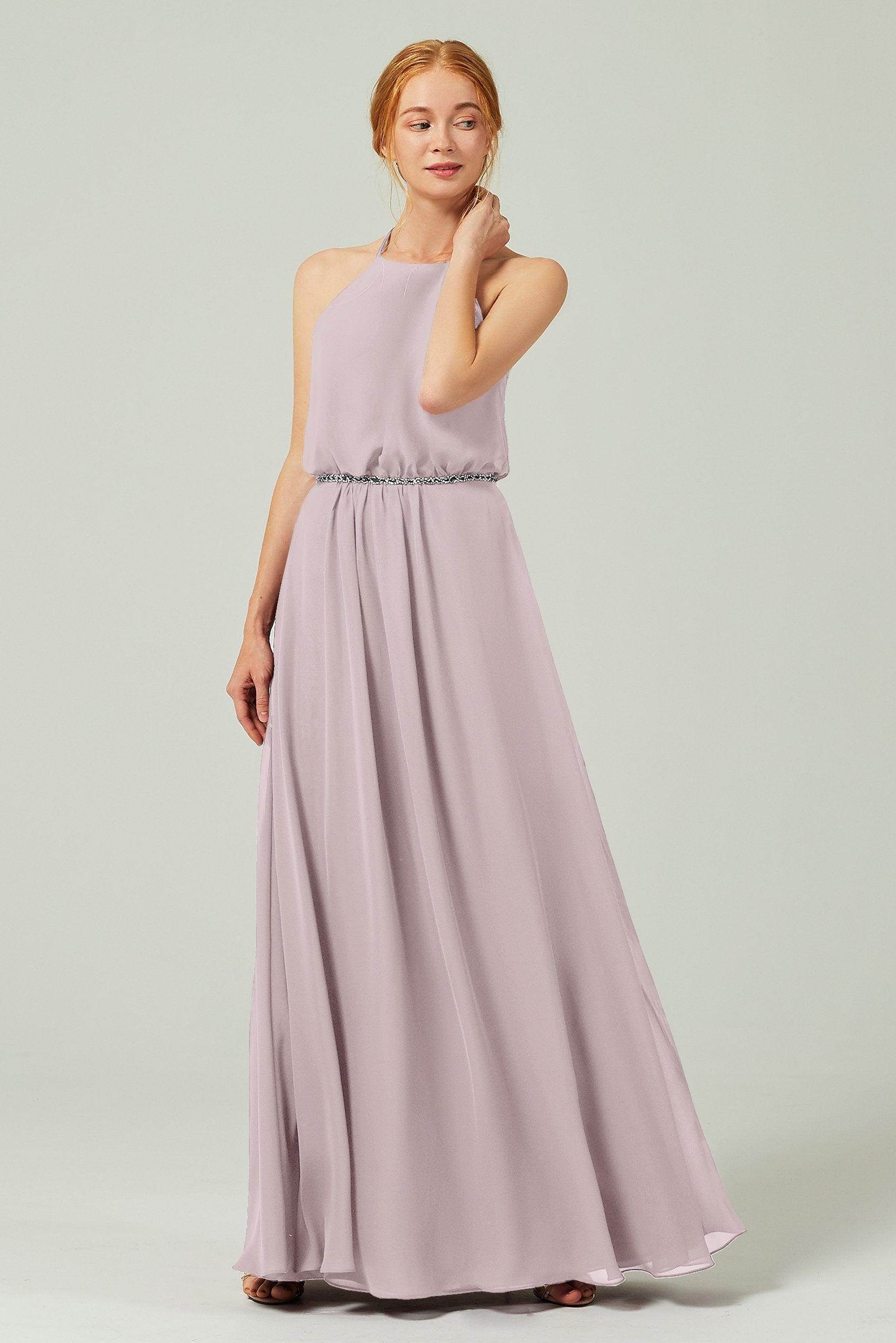 A-Line Floor Length Chiffon Bridesmaid Dress CB0292 - COCOMELODY