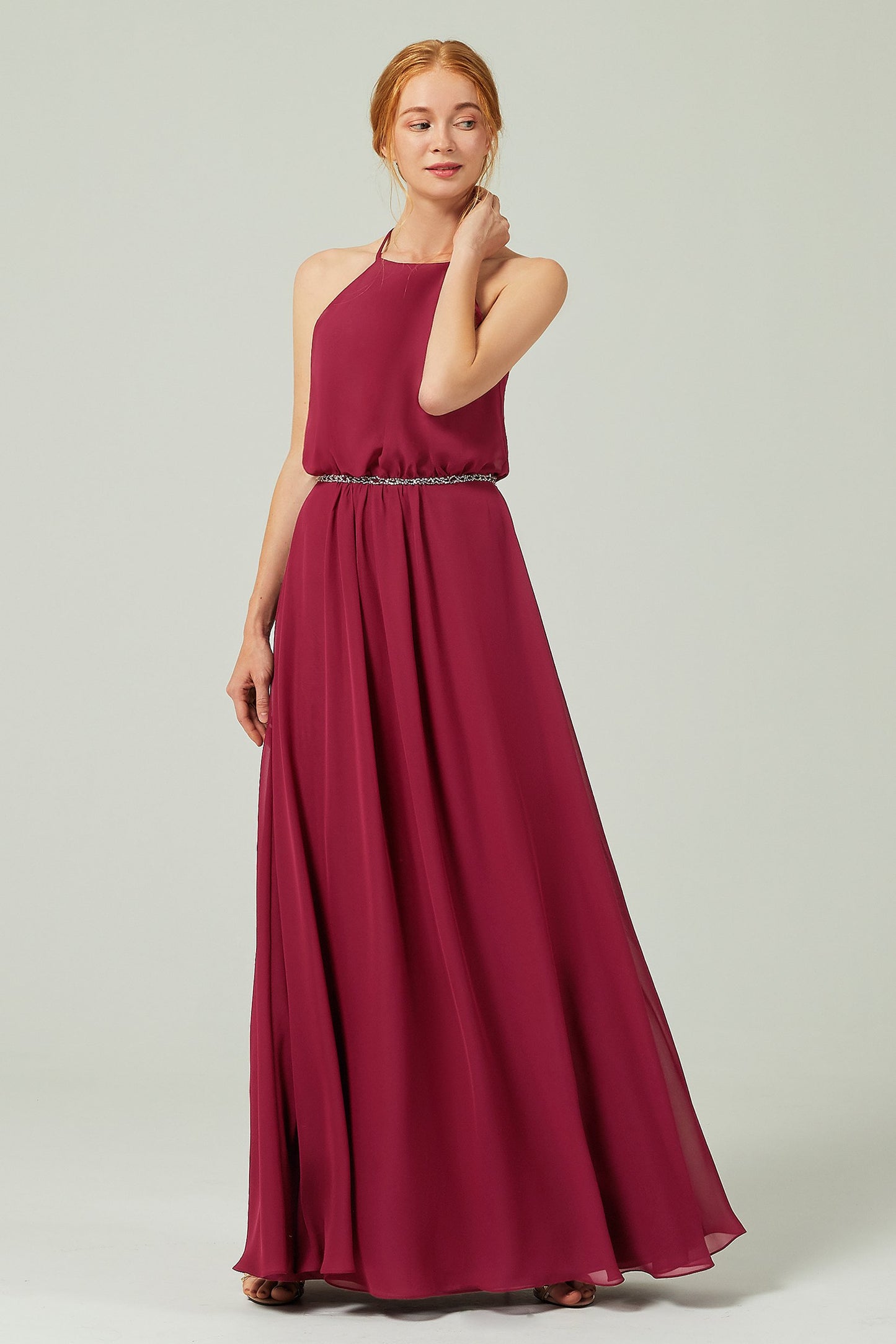 A-Line Floor Length Chiffon Bridesmaid Dress CB0292