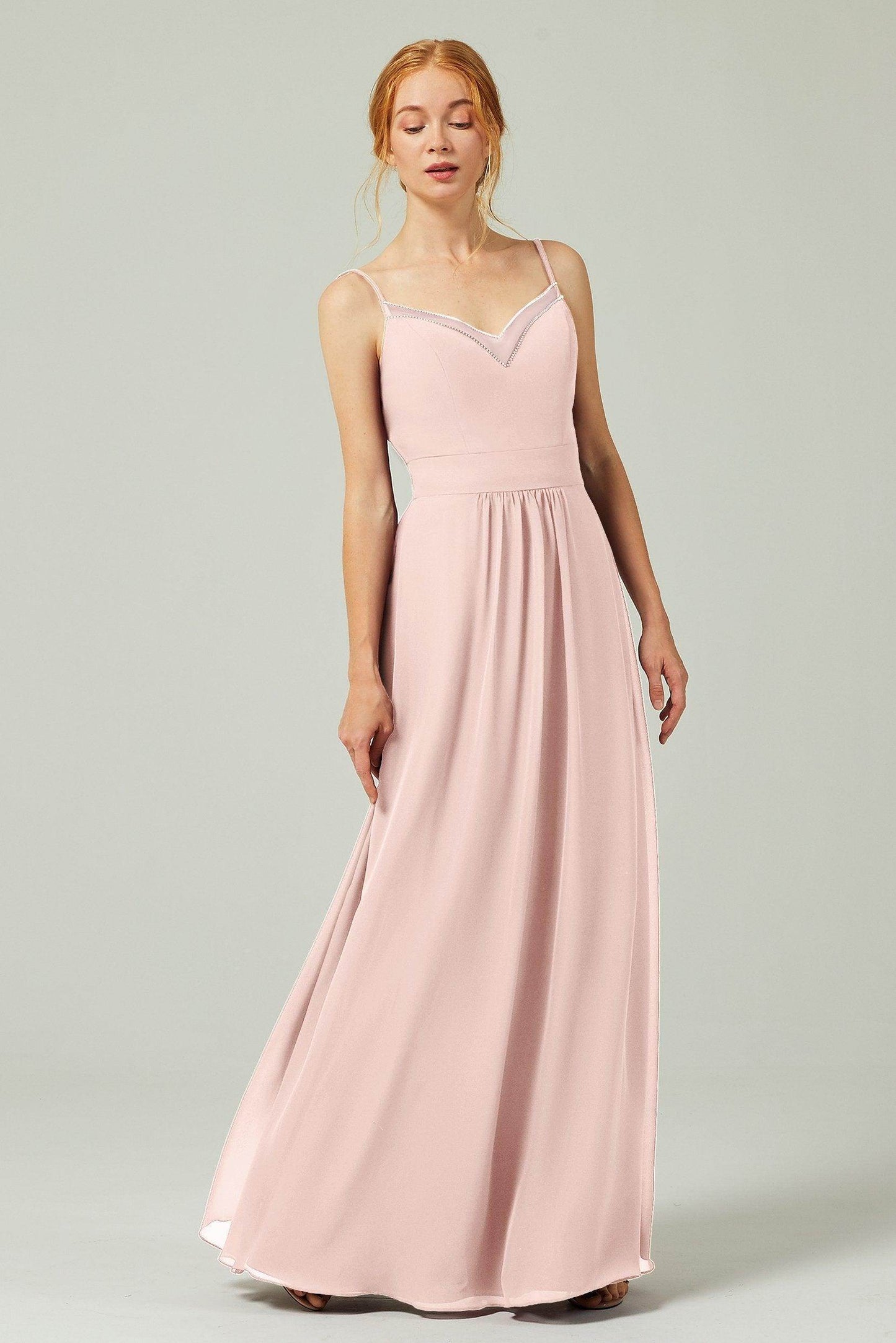 A-Line Floor Length Chiffon Bridesmaid Dress CB0293 - COCOMELODY