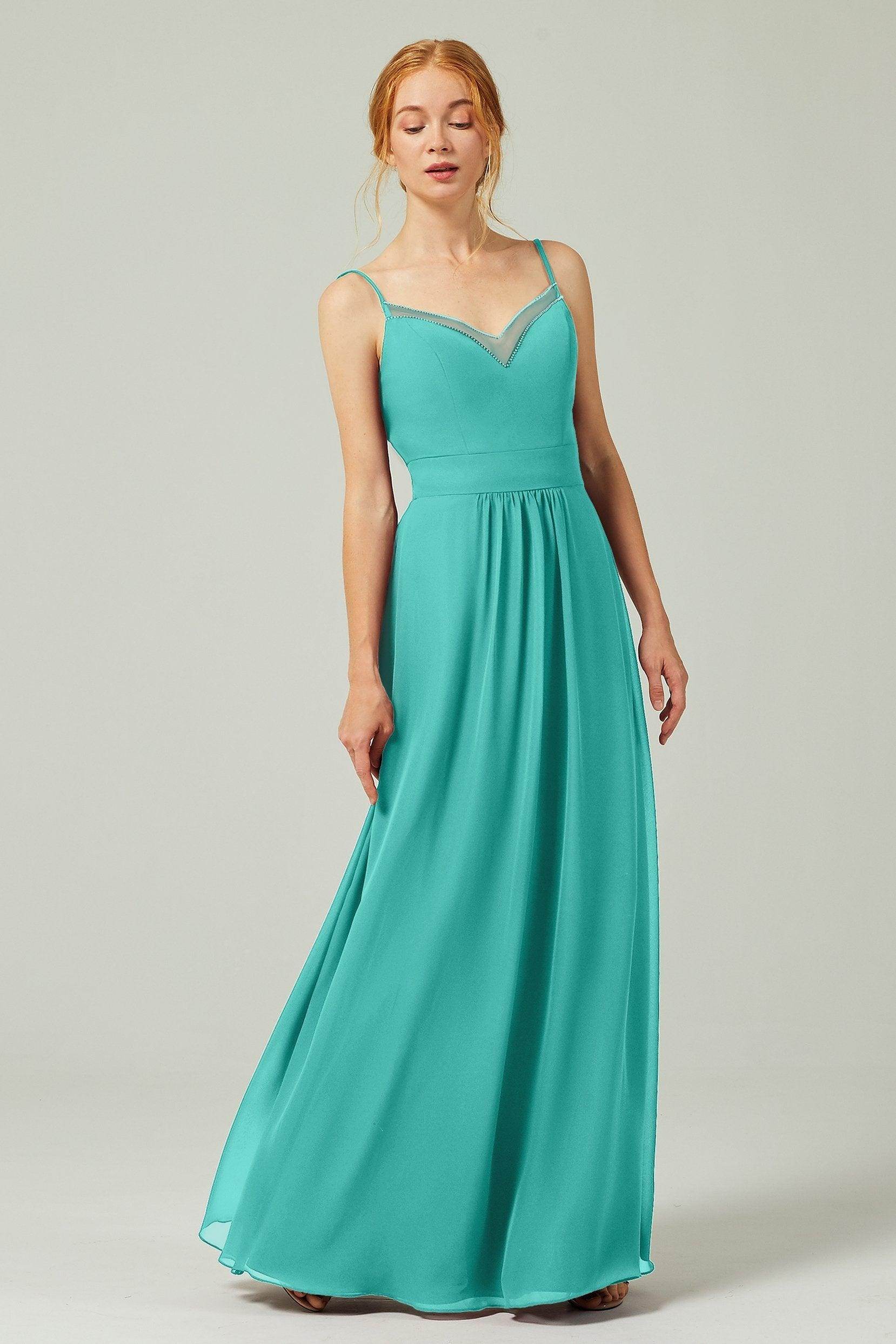 A-Line Floor Length Chiffon Bridesmaid Dress CB0293 - COCOMELODY