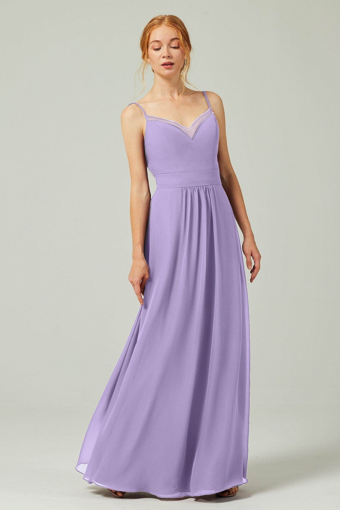 A-Line Floor Length Chiffon Bridesmaid Dress CB0293 - COCOMELODY