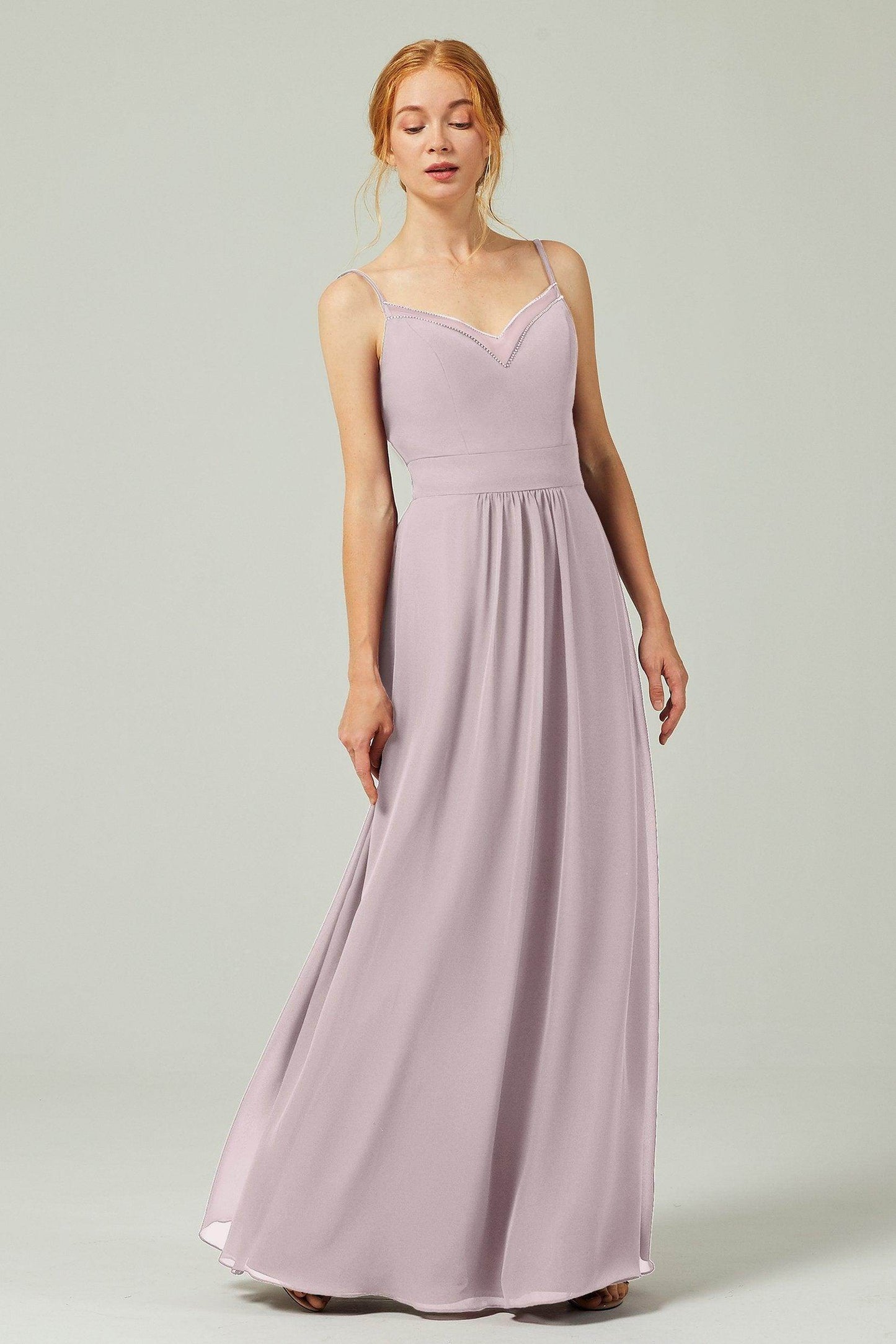 A-Line Floor Length Chiffon Bridesmaid Dress CB0293 - COCOMELODY
