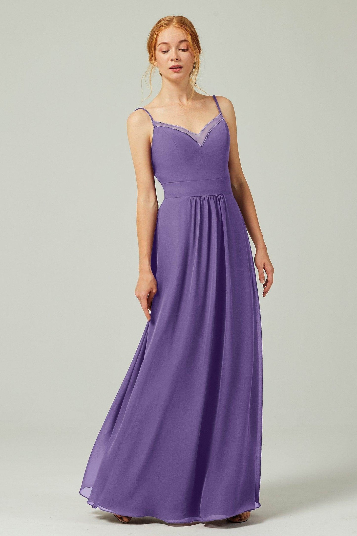 A-Line Floor Length Chiffon Bridesmaid Dress CB0293 - COCOMELODY