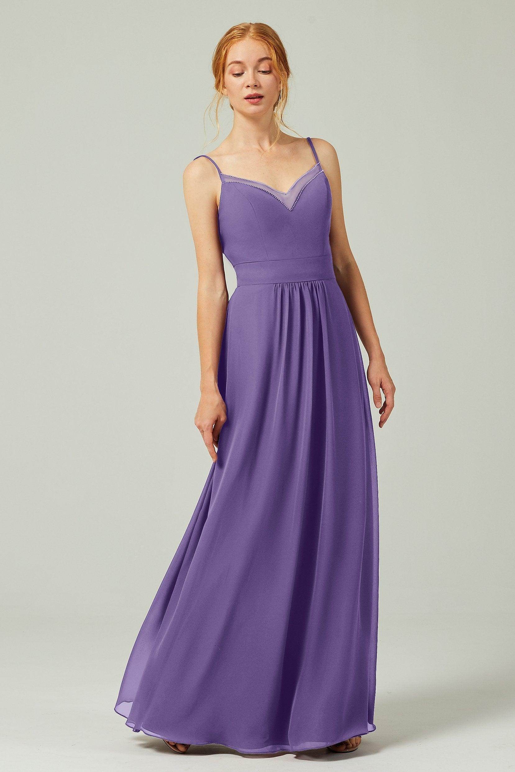 A-Line Floor Length Chiffon Bridesmaid Dress CB0293 - COCOMELODY