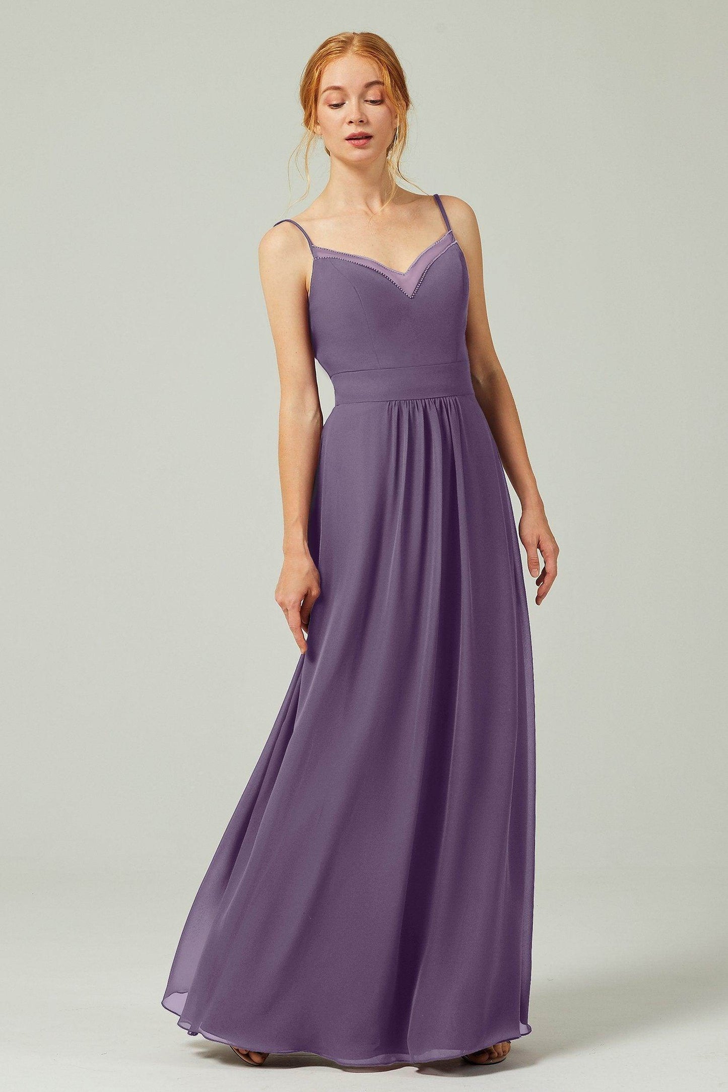 A-Line Floor Length Chiffon Bridesmaid Dress CB0293 - COCOMELODY