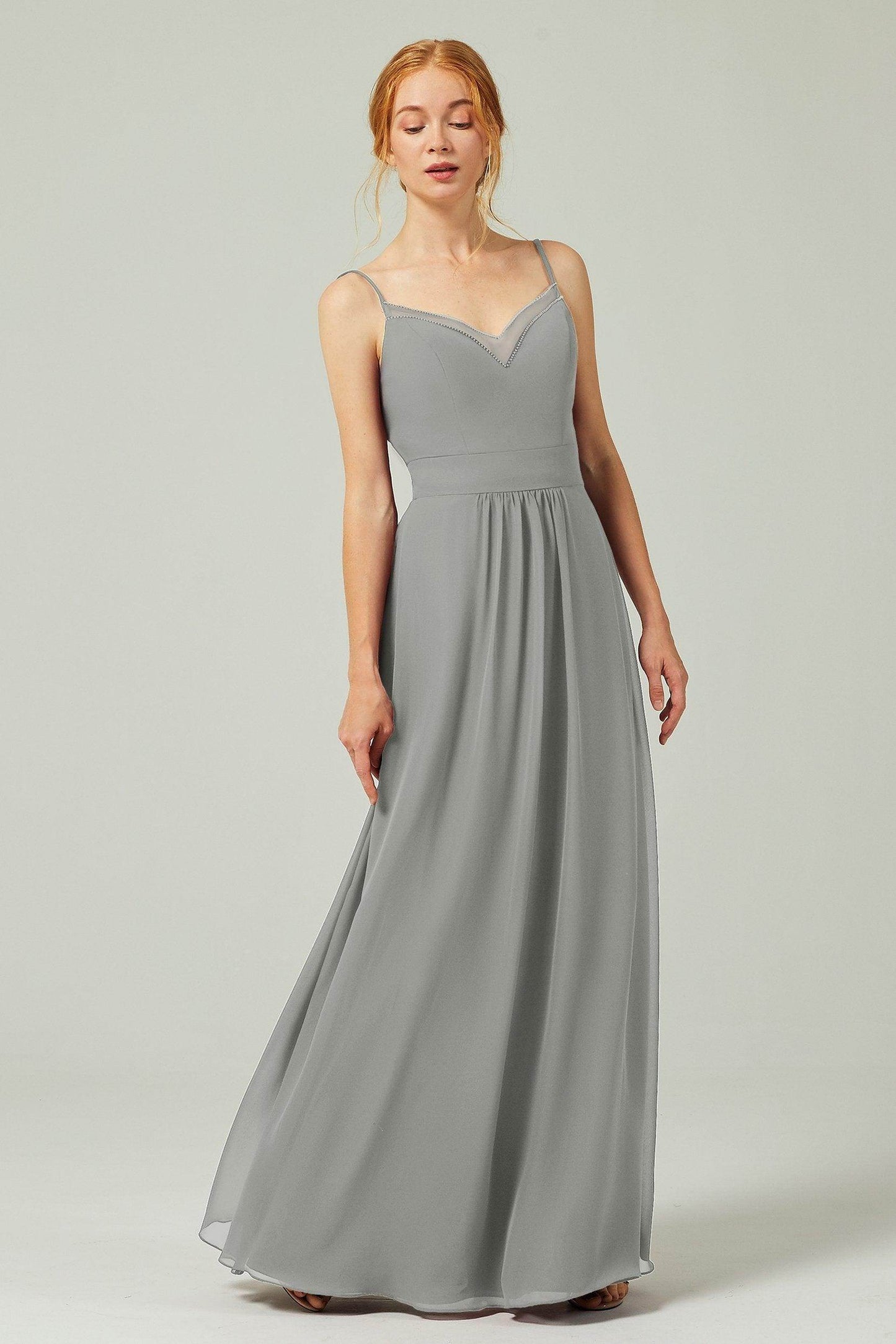 A-Line Floor Length Chiffon Bridesmaid Dress CB0293 - COCOMELODY