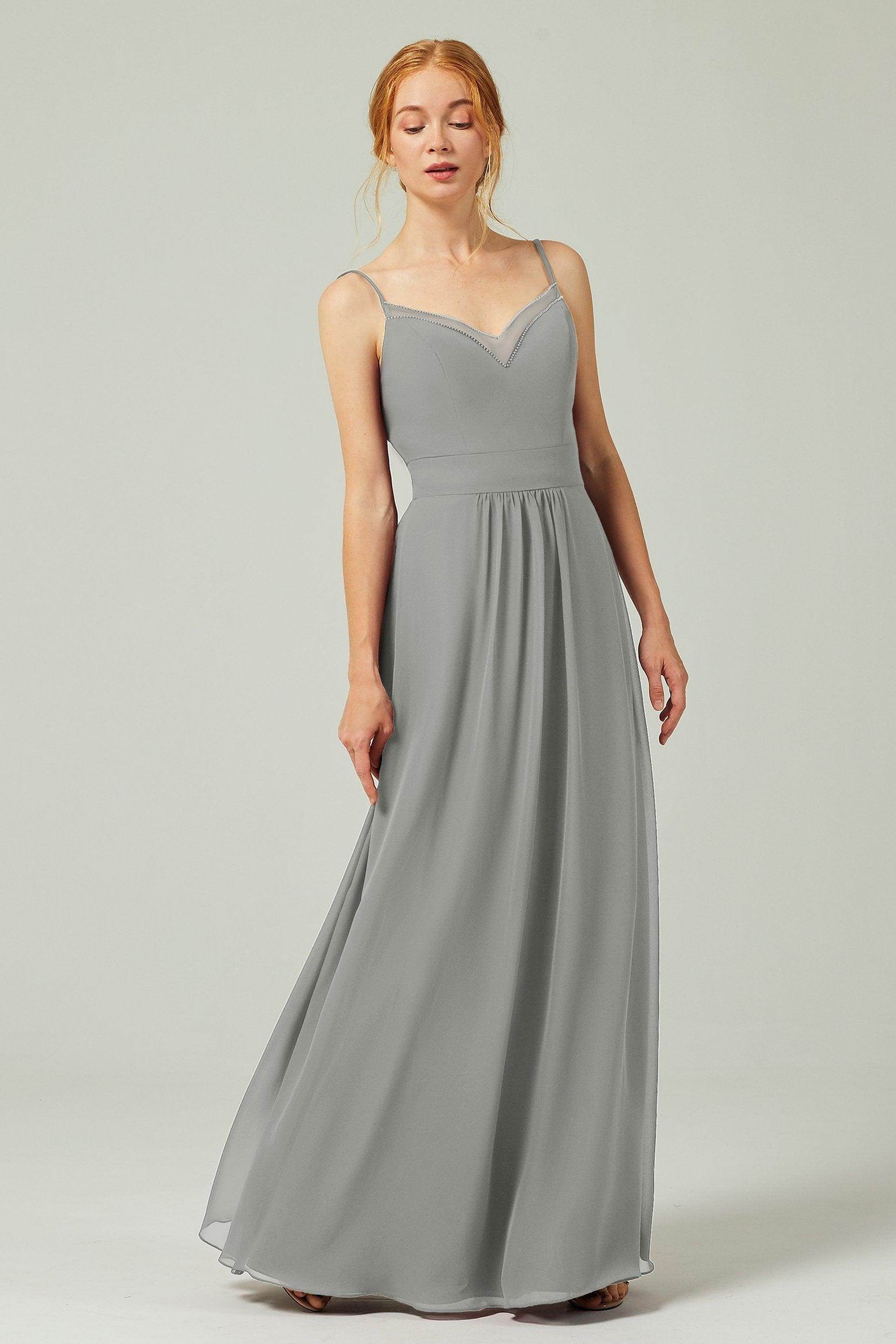 A-Line Floor Length Chiffon Bridesmaid Dress CB0293 - COCOMELODY