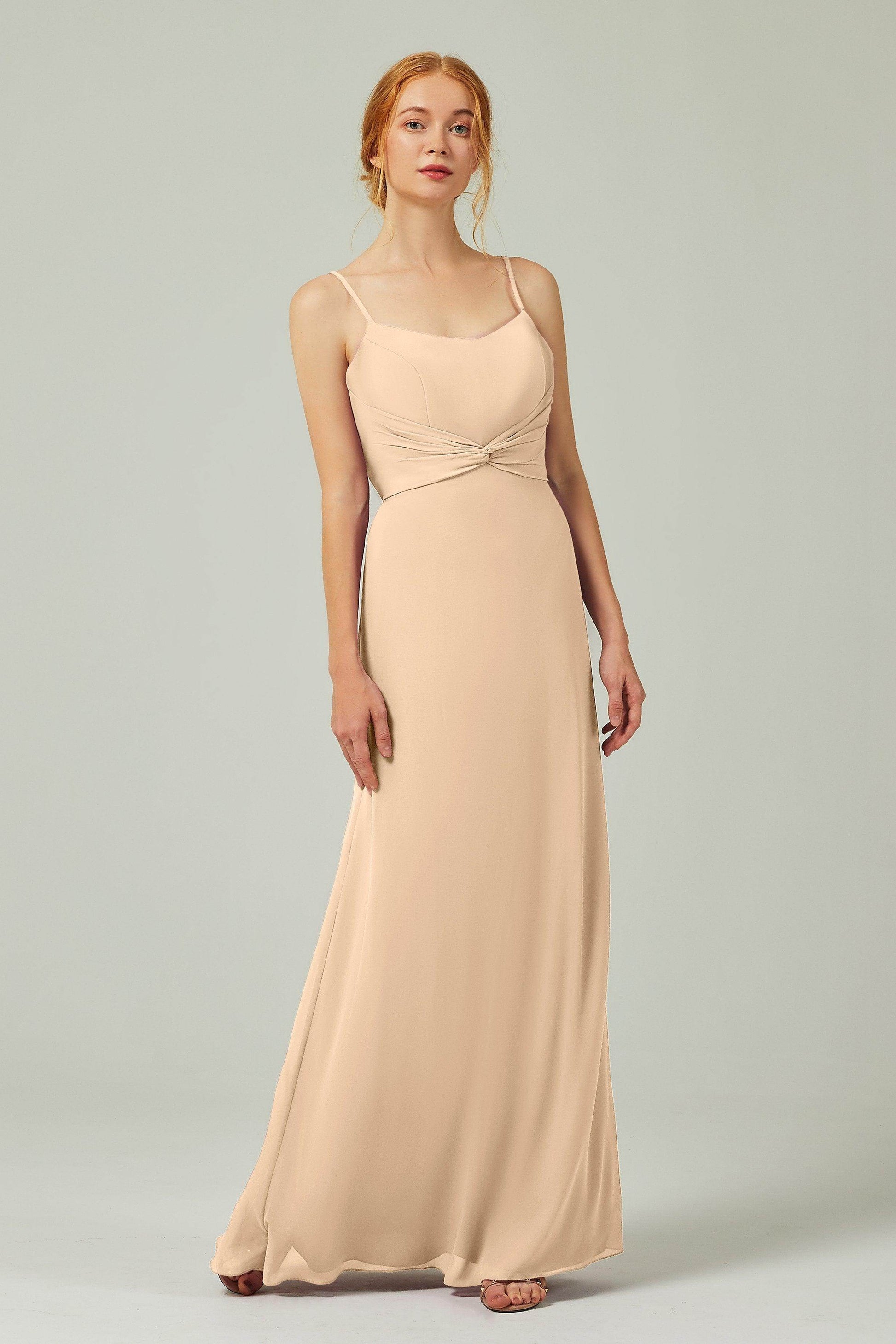 Sheath-Column Floor Length Chiffon Bridesmaid Dress CB0294 - COCOMELODY