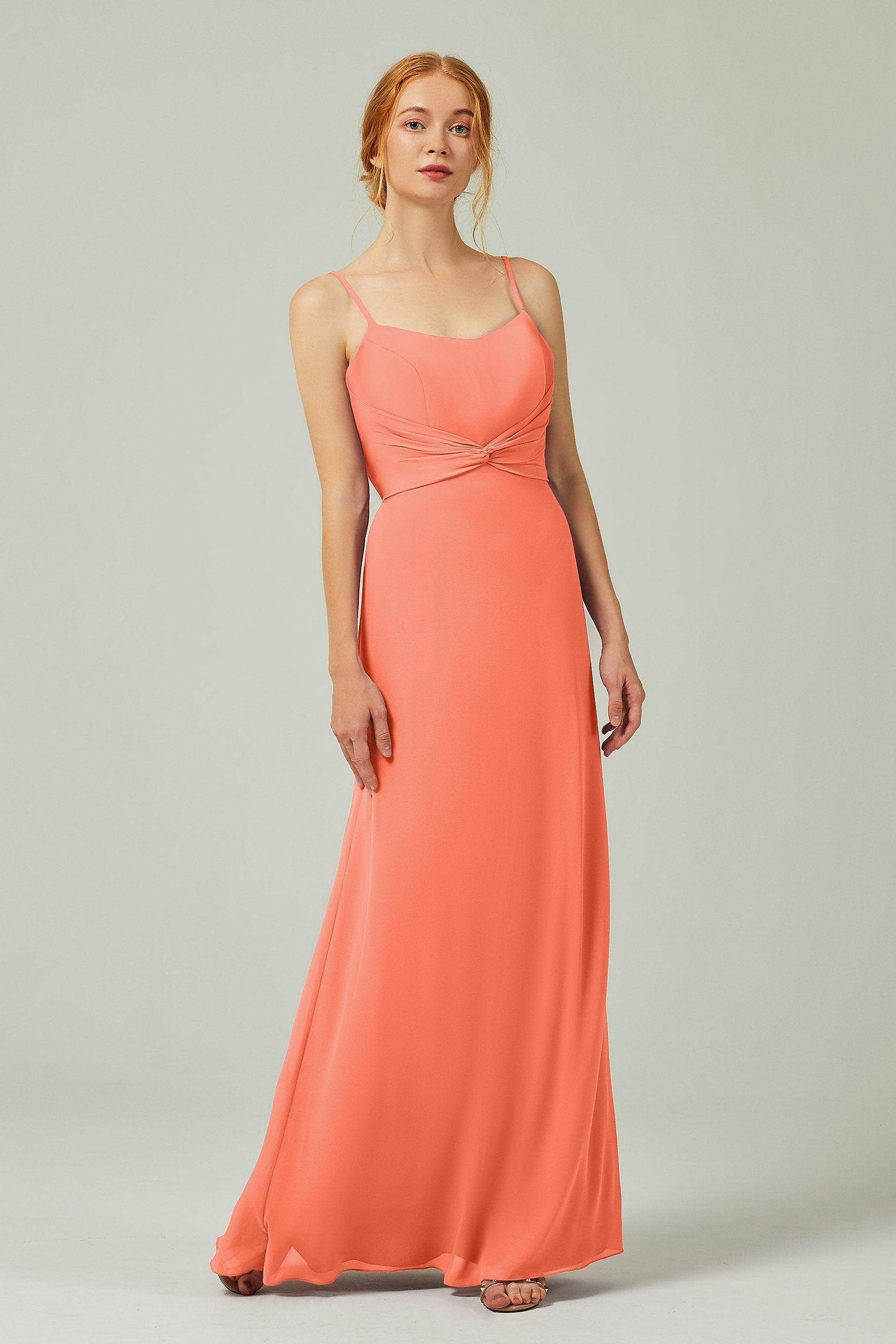 Sheath-Column Floor Length Chiffon Bridesmaid Dress CB0294 - COCOMELODY