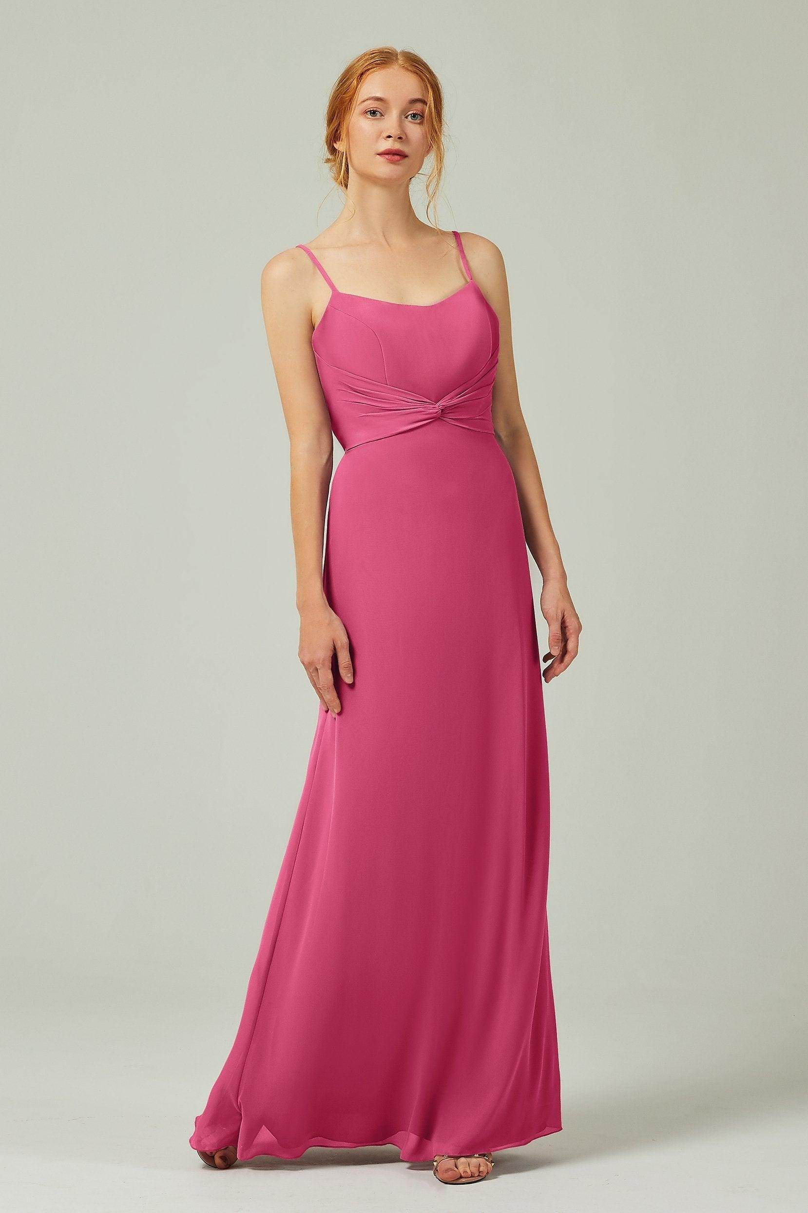 Sheath-Column Floor Length Chiffon Bridesmaid Dress CB0294 - COCOMELODY