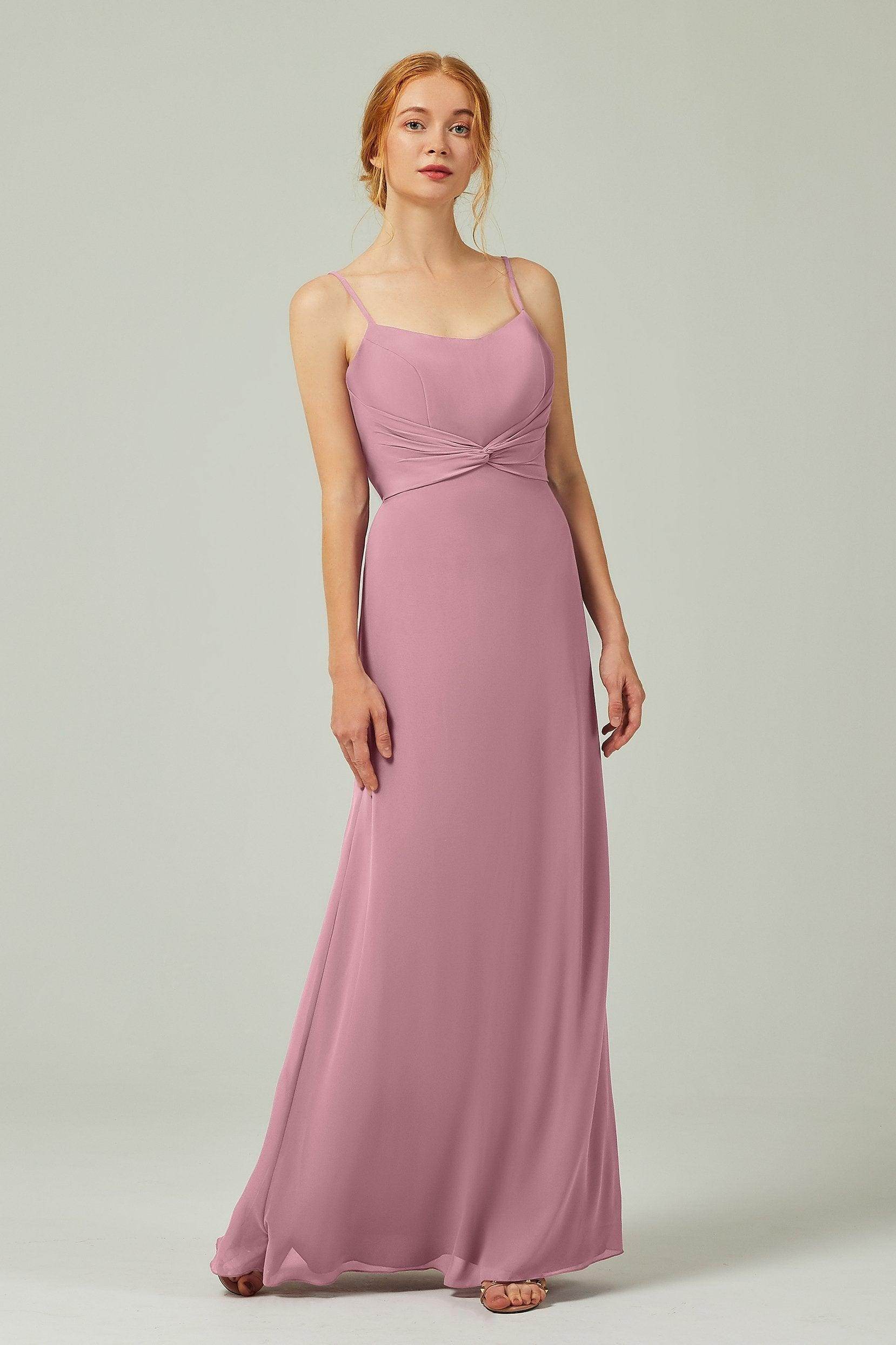 Sheath-Column Floor Length Chiffon Bridesmaid Dress CB0294 - COCOMELODY