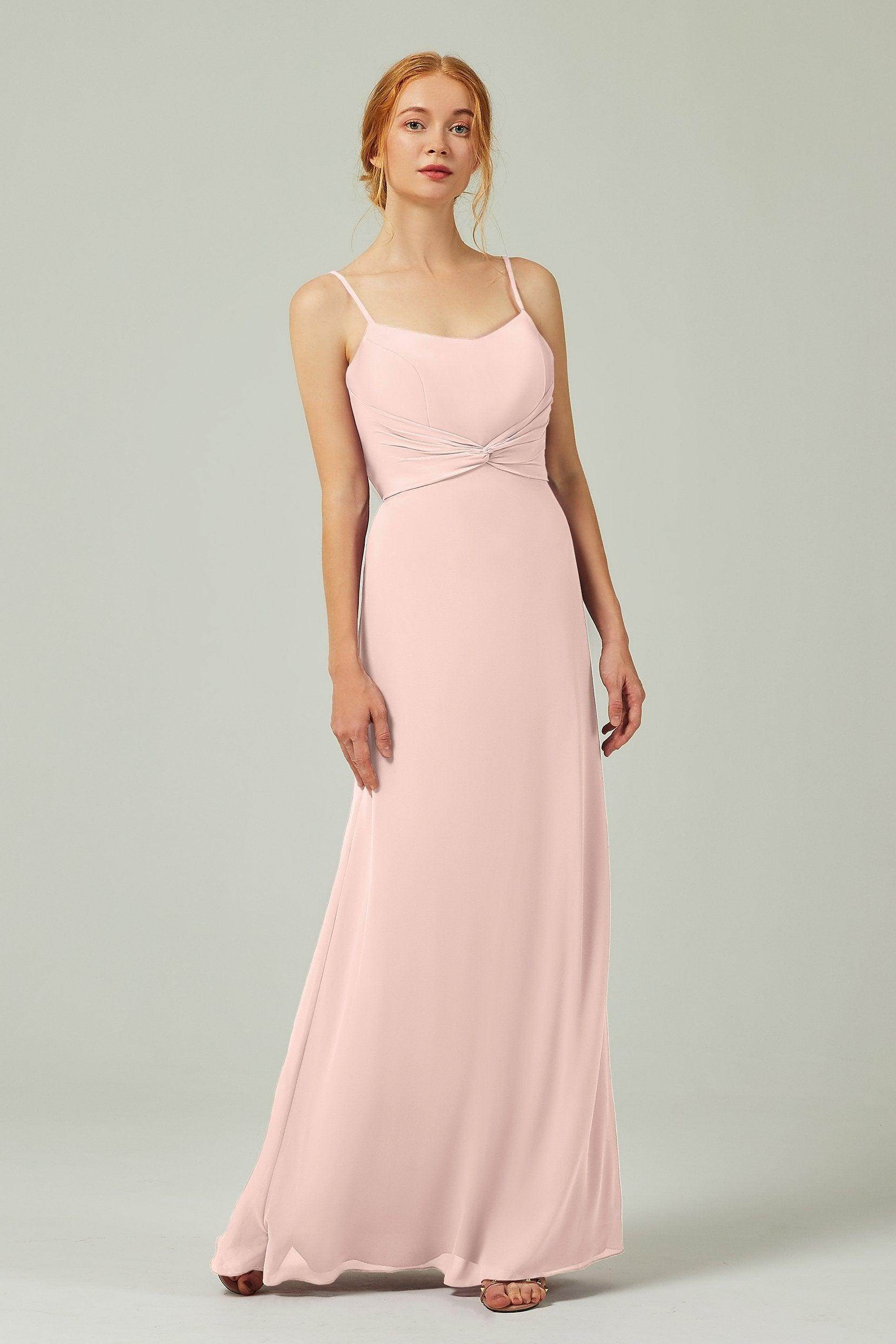 Sheath-Column Floor Length Chiffon Bridesmaid Dress CB0294 - COCOMELODY