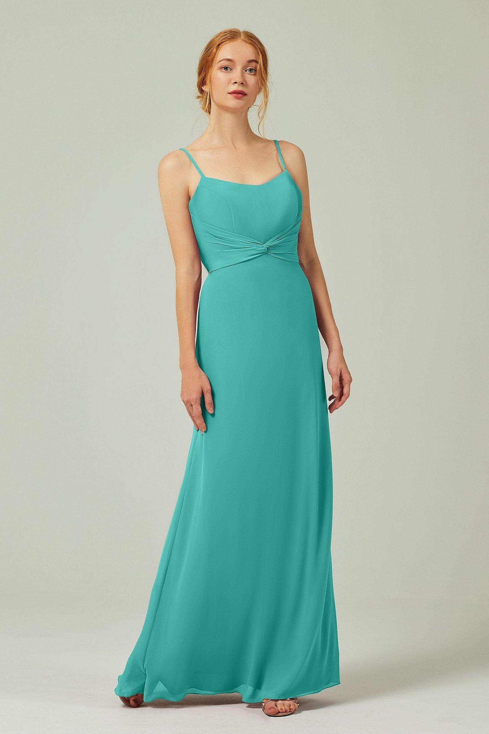 Sheath-Column Floor Length Chiffon Bridesmaid Dress CB0294 - COCOMELODY