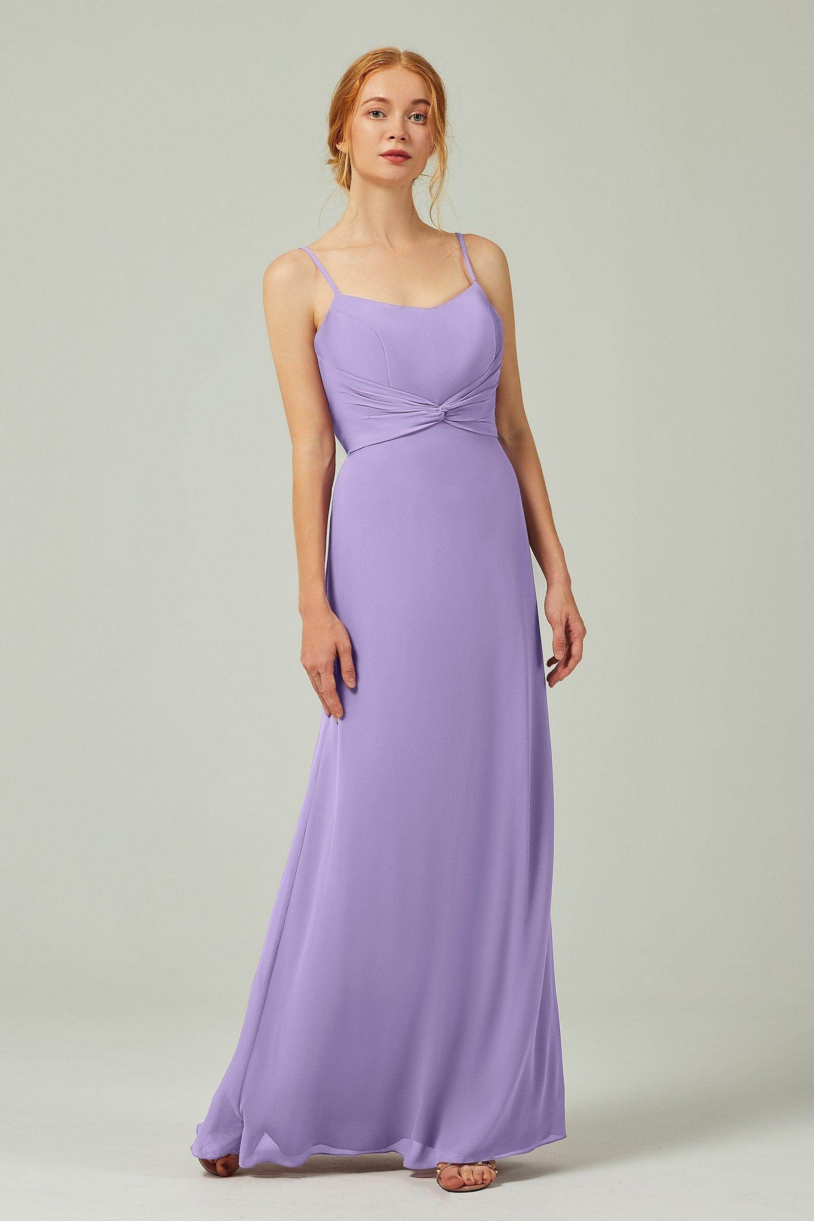 Sheath-Column Floor Length Chiffon Bridesmaid Dress CB0294 - COCOMELODY