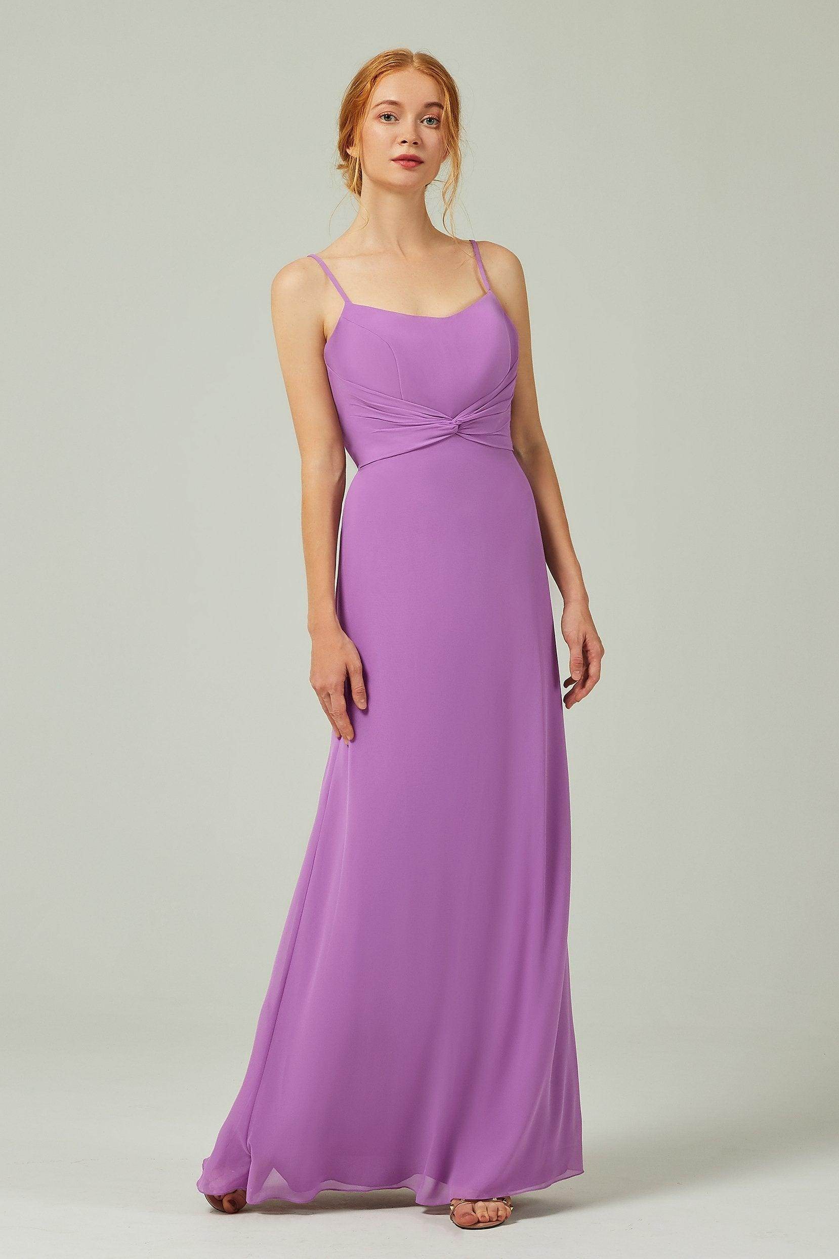 Sheath-Column Floor Length Chiffon Bridesmaid Dress CB0294 - COCOMELODY