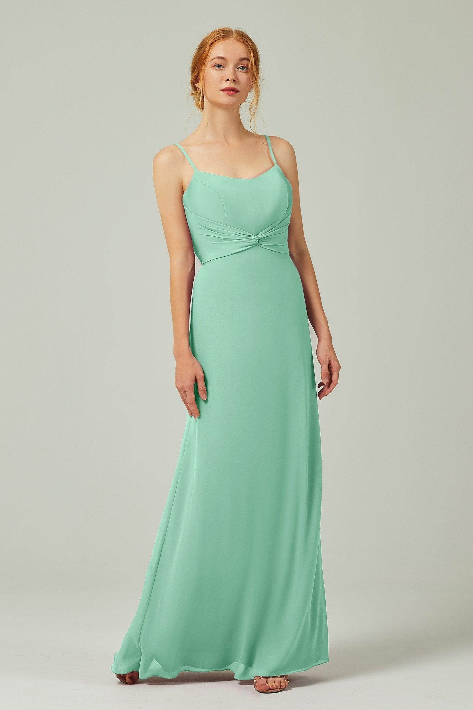 Sheath-Column Floor Length Chiffon Bridesmaid Dress CB0294 - COCOMELODY