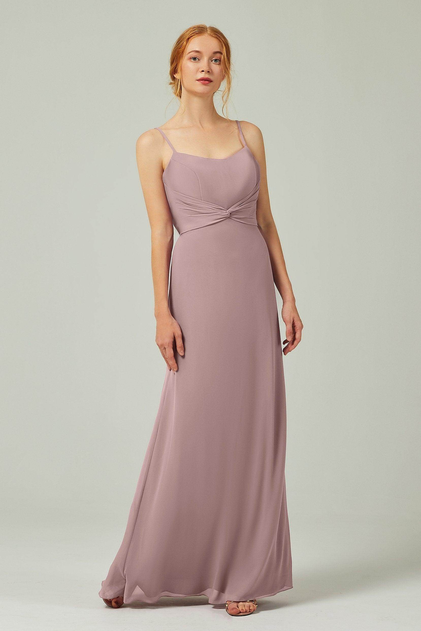 Sheath-Column Floor Length Chiffon Bridesmaid Dress CB0294 - COCOMELODY