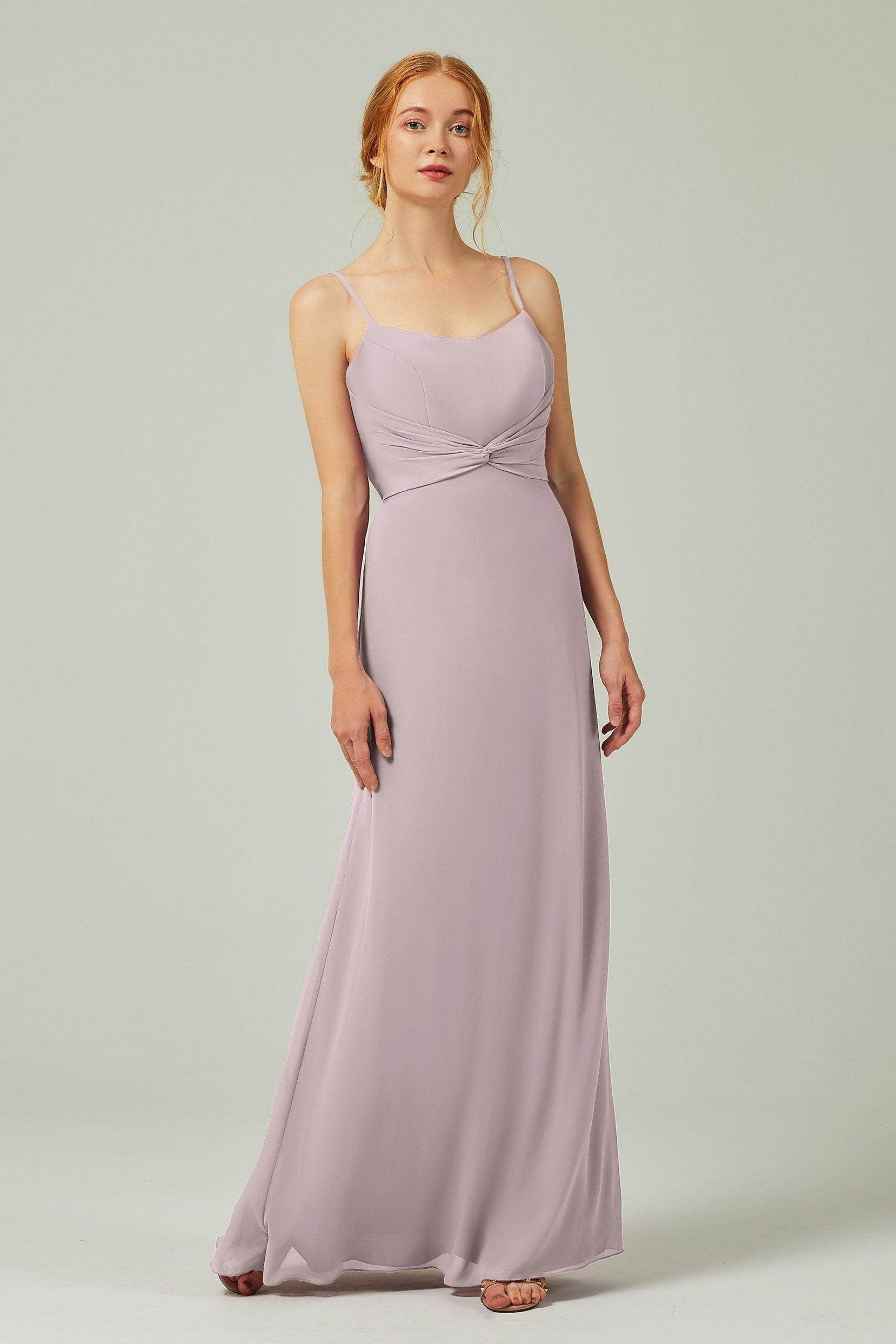 Sheath-Column Floor Length Chiffon Bridesmaid Dress CB0294 - COCOMELODY