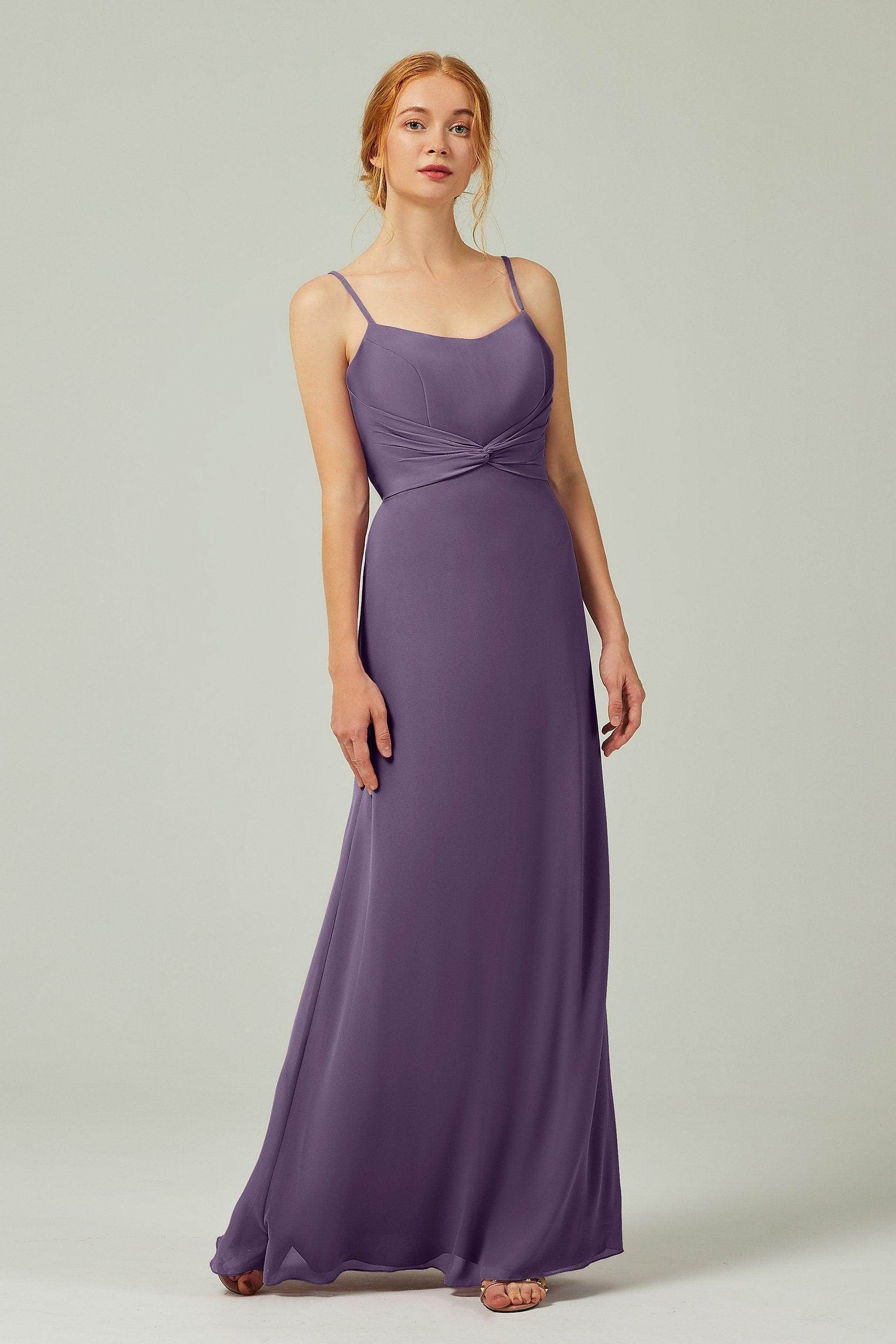 Sheath-Column Floor Length Chiffon Bridesmaid Dress CB0294 - COCOMELODY