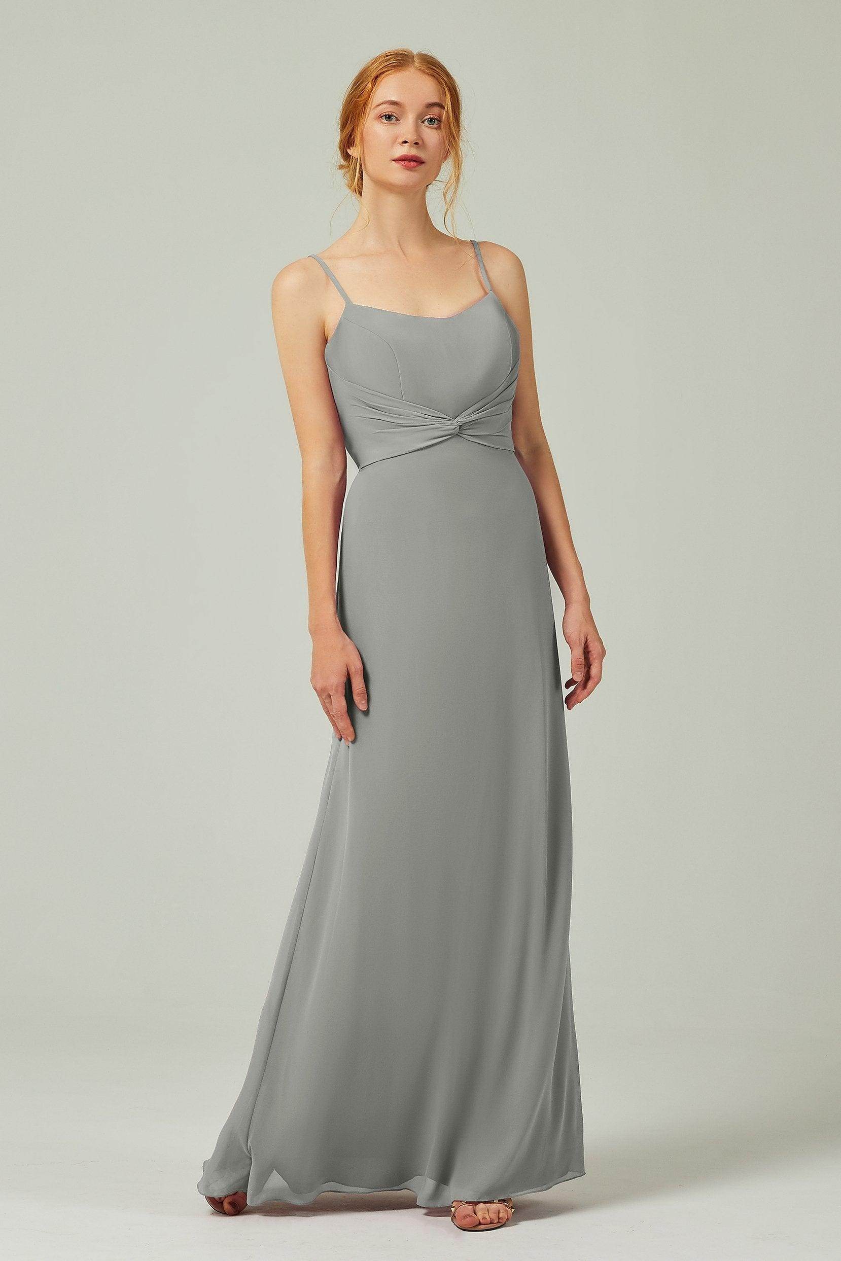 Sheath-Column Floor Length Chiffon Bridesmaid Dress CB0294 - COCOMELODY