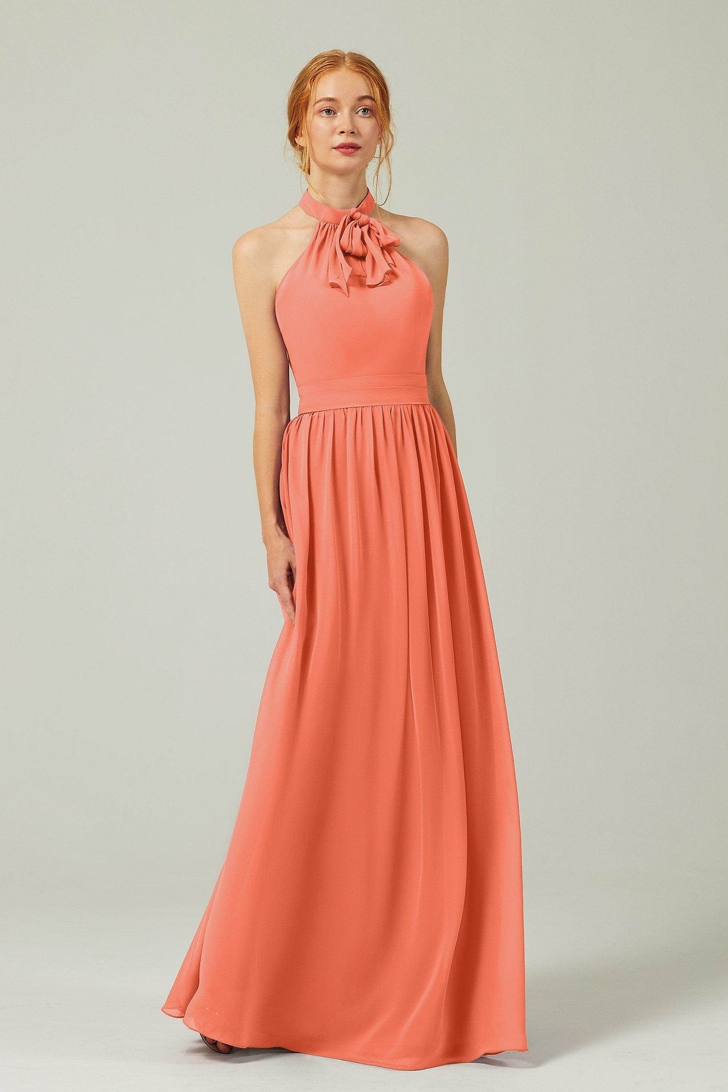 A-Line Floor Length Chiffon Bridesmaid Dress CB0295 - COCOMELODY