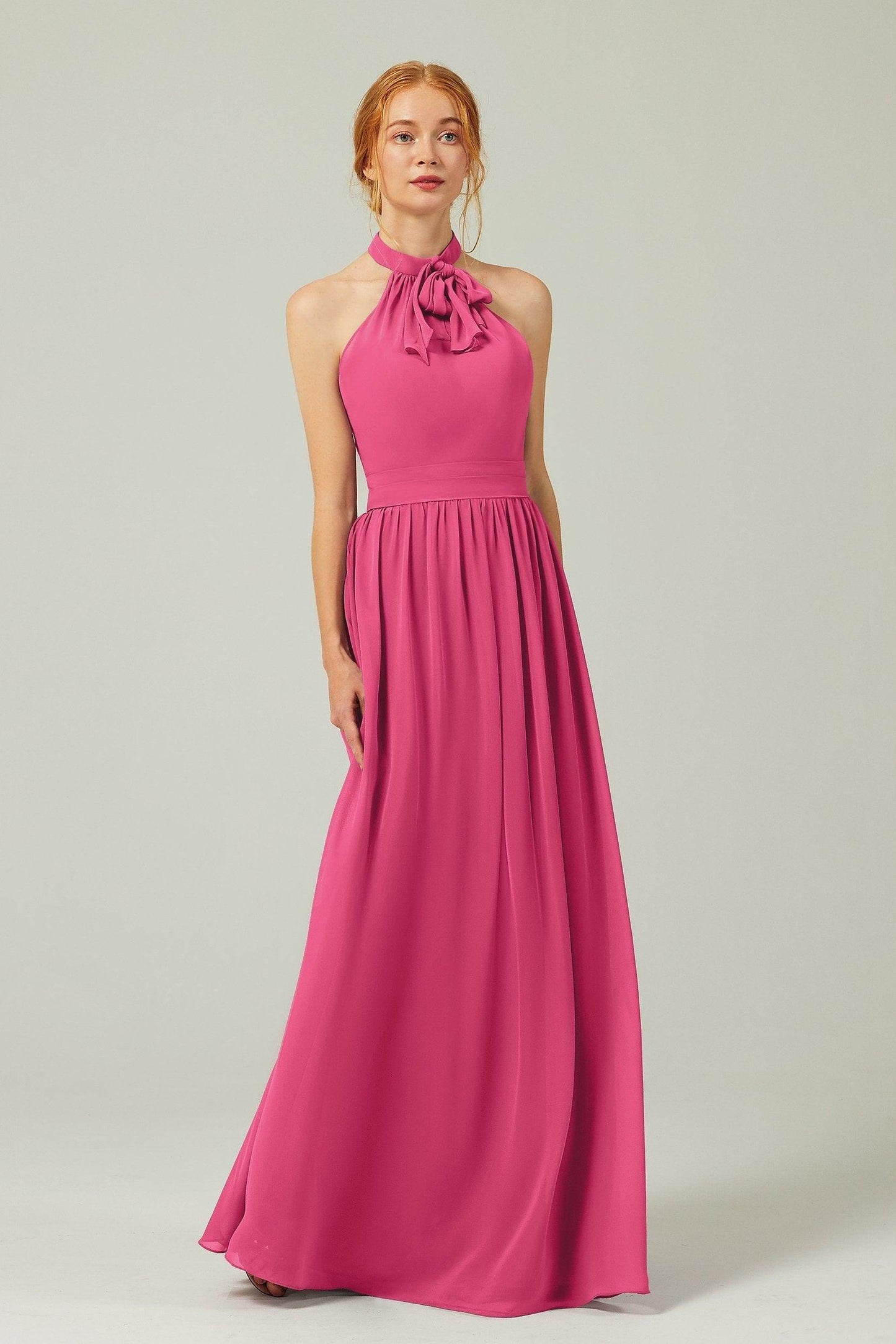 A-Line Floor Length Chiffon Bridesmaid Dress CB0295 - COCOMELODY