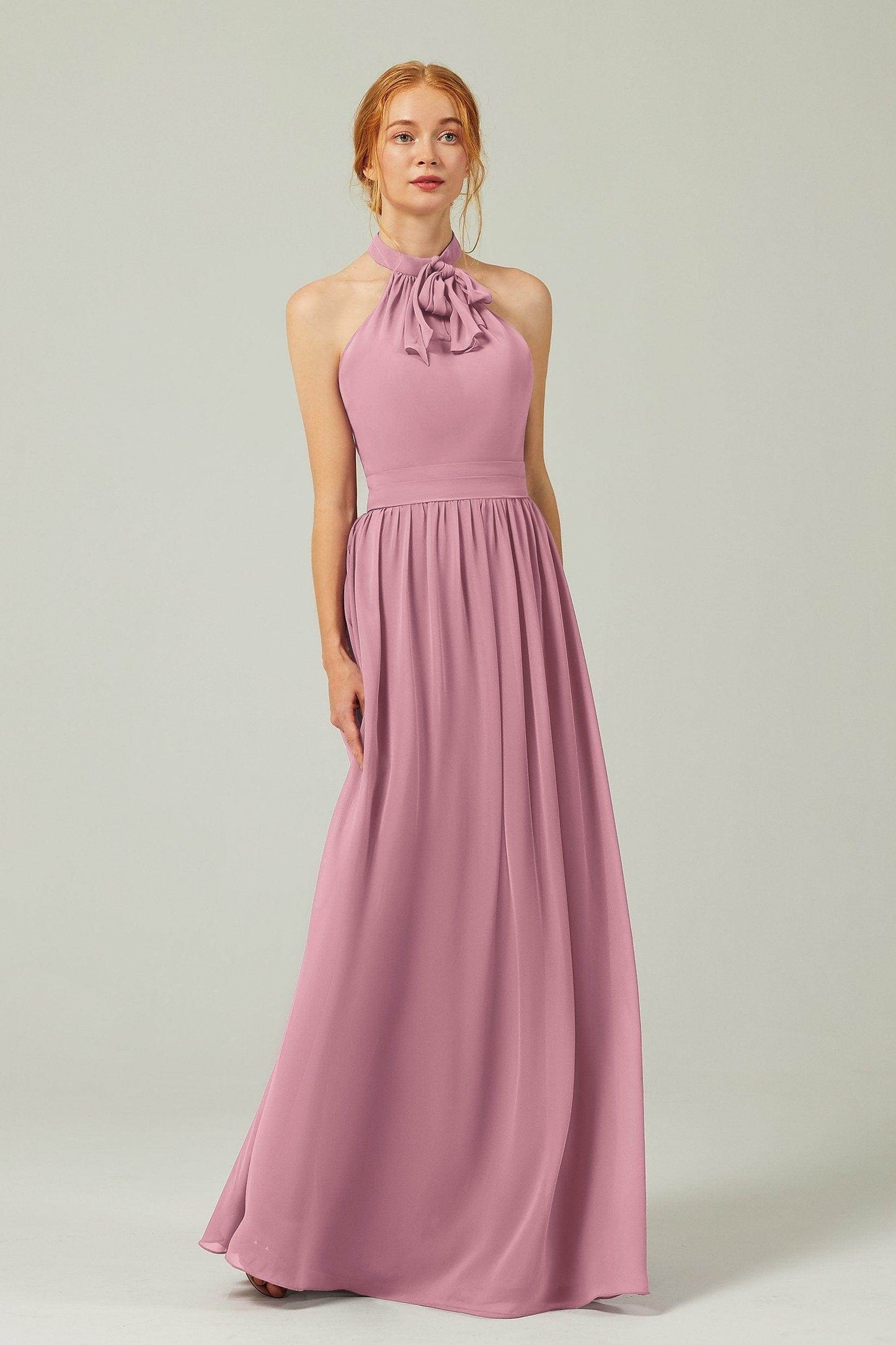 A-Line Floor Length Chiffon Bridesmaid Dress CB0295 - COCOMELODY