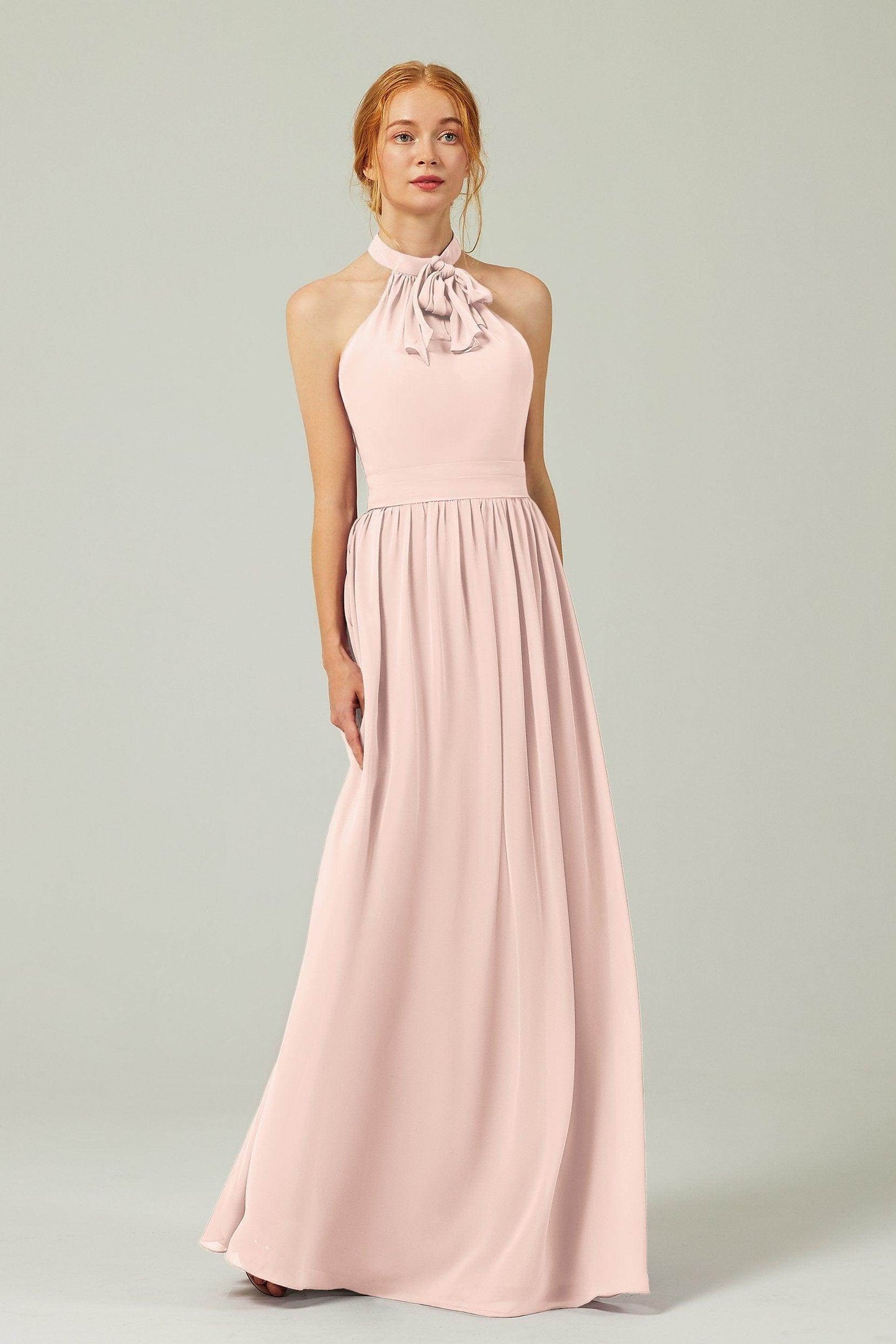 A-Line Floor Length Chiffon Bridesmaid Dress CB0299 - COCOMELODY