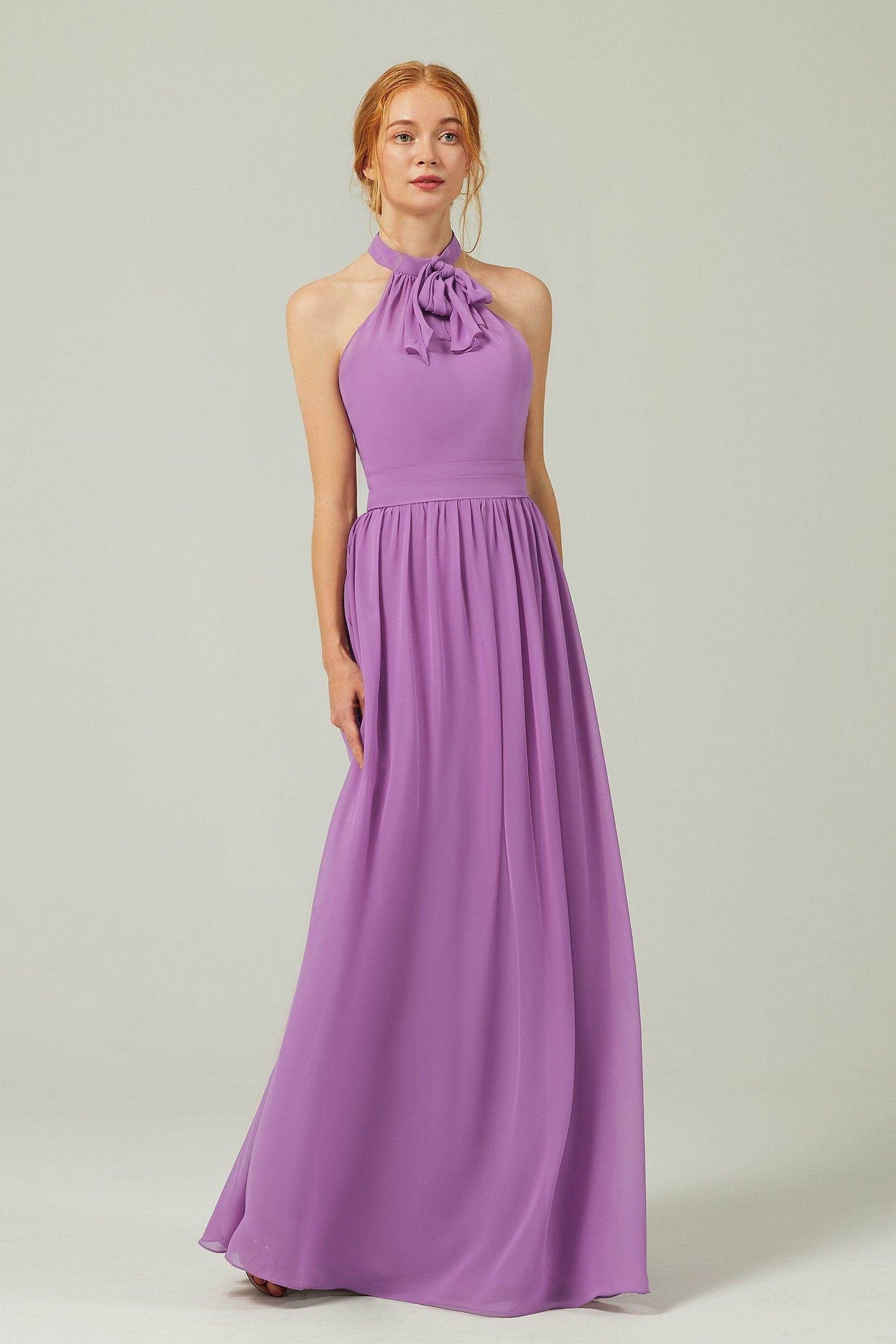 A-Line Floor Length Chiffon Bridesmaid Dress CB0295 - COCOMELODY