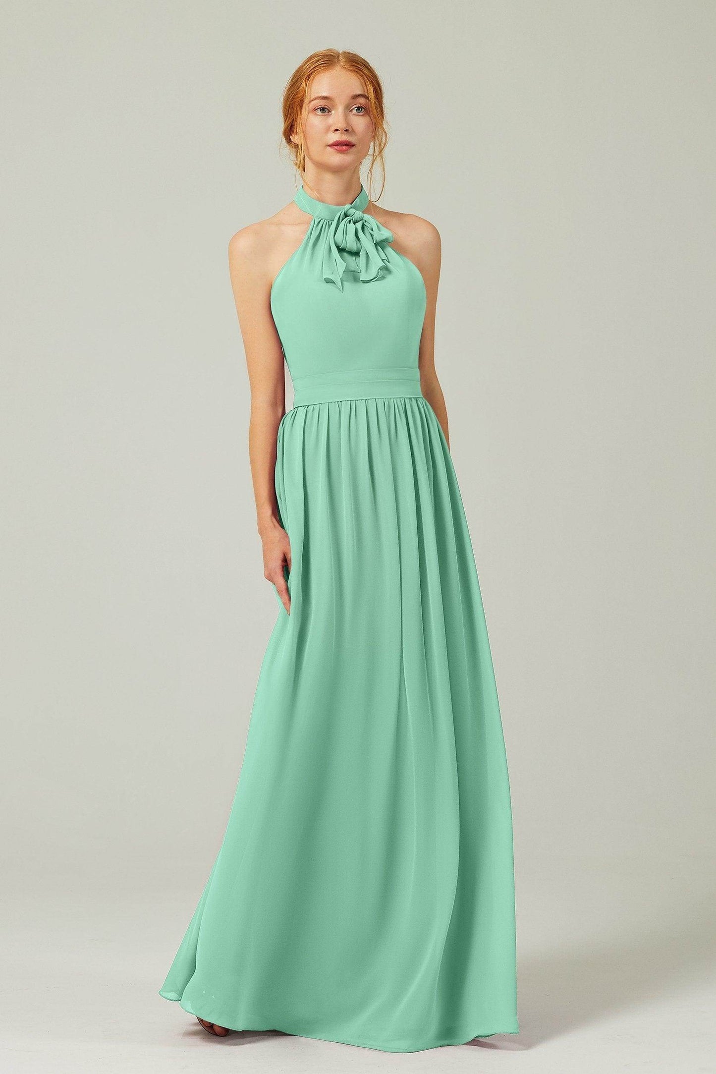 A-Line Floor Length Chiffon Bridesmaid Dress CB0295 - COCOMELODY