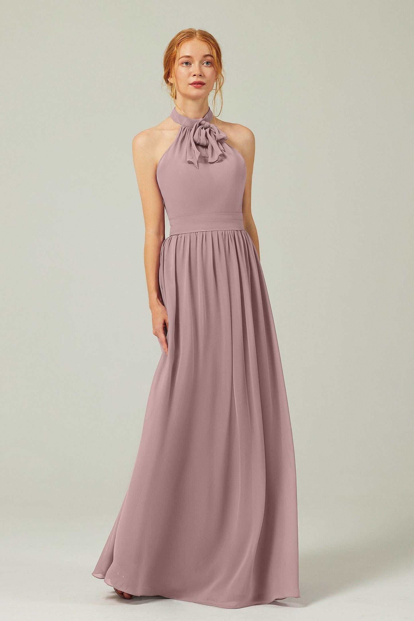 A-Line Floor Length Chiffon Bridesmaid Dress CB0295 - COCOMELODY