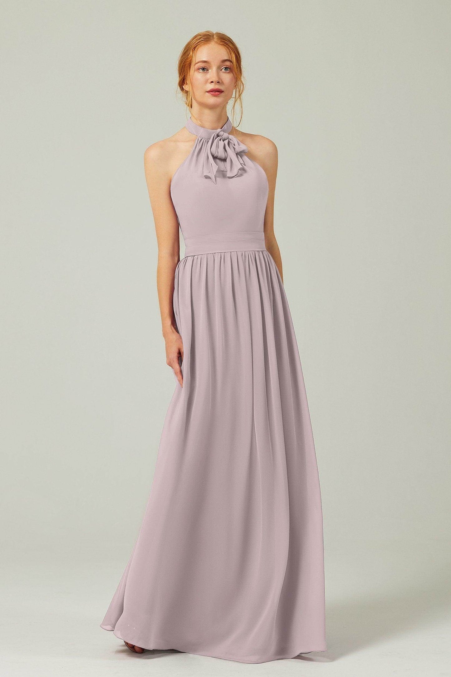A-Line Floor Length Chiffon Bridesmaid Dress CB0295 - COCOMELODY