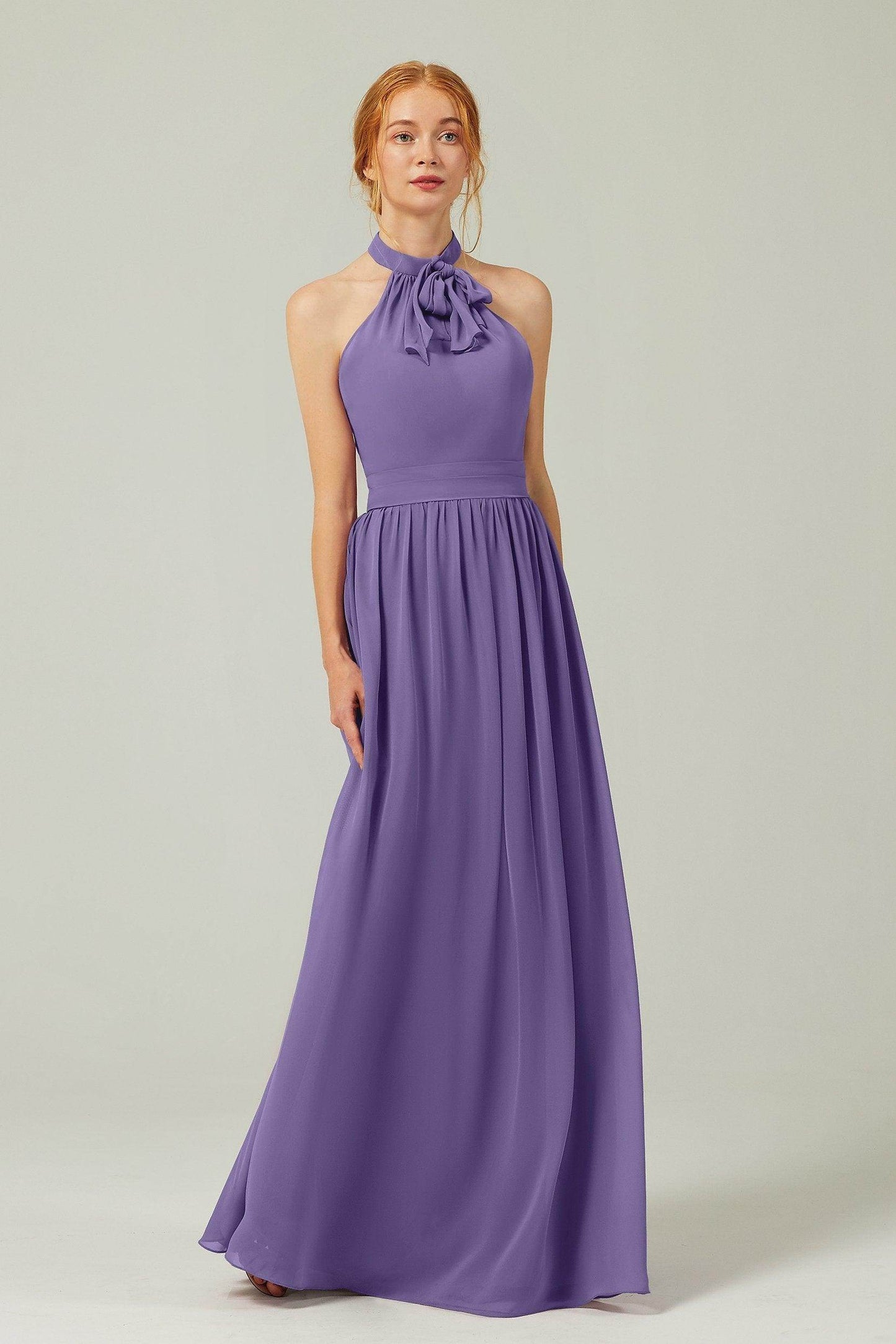 A-Line Floor Length Chiffon Bridesmaid Dress CB0295 - COCOMELODY