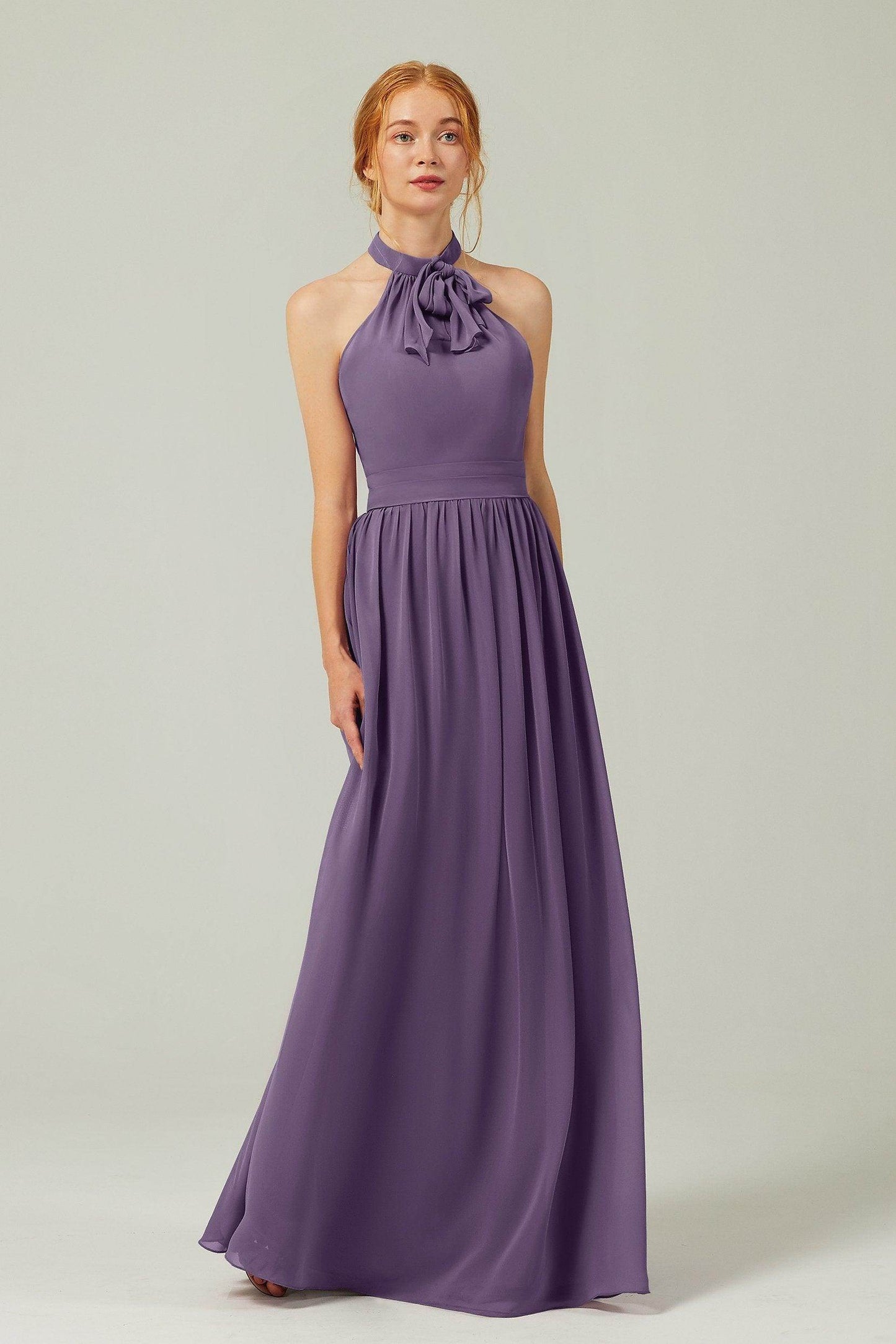 A-Line Floor Length Chiffon Bridesmaid Dress CB0295 - COCOMELODY