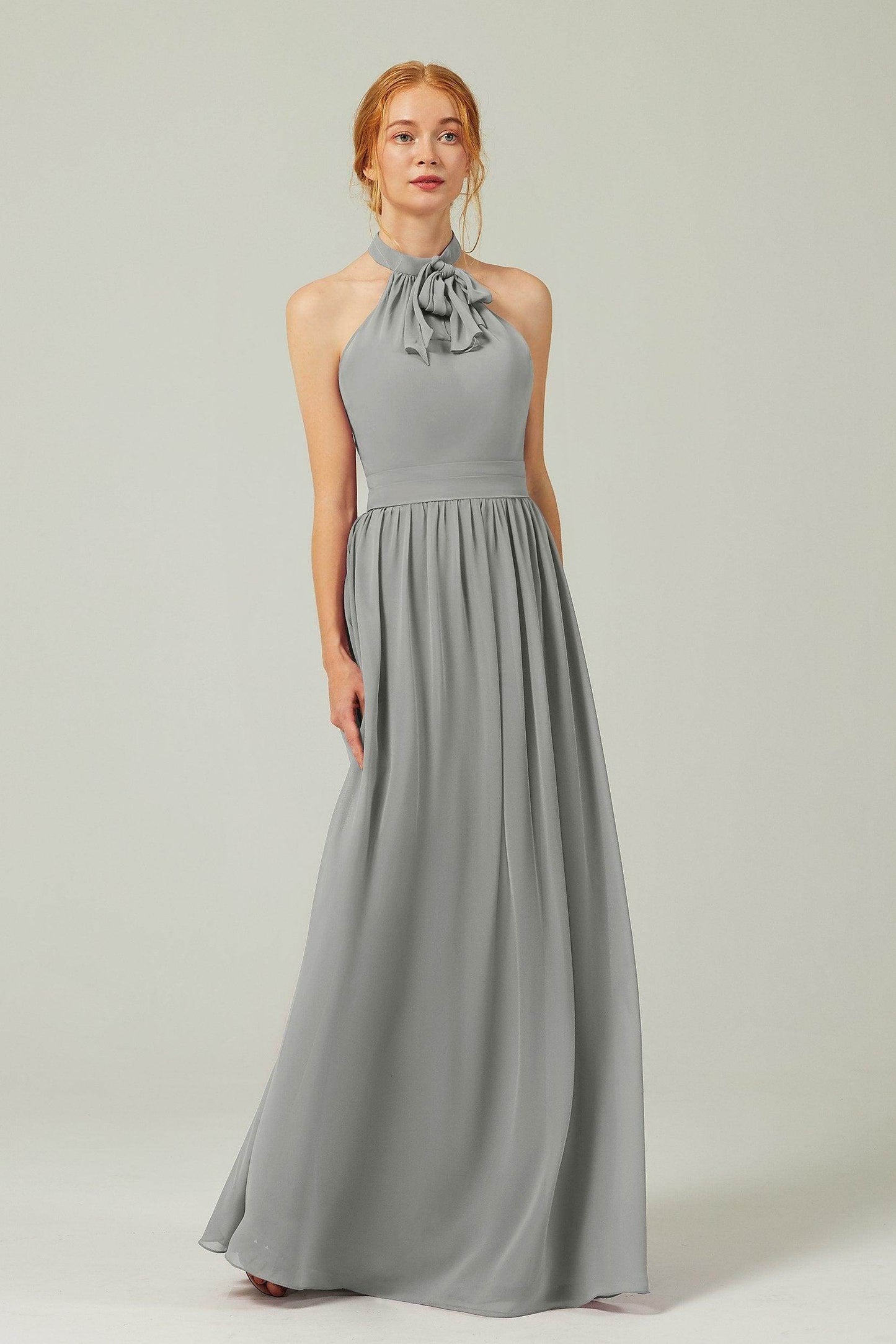 A-Line Floor Length Chiffon Bridesmaid Dress CB0295 - COCOMELODY