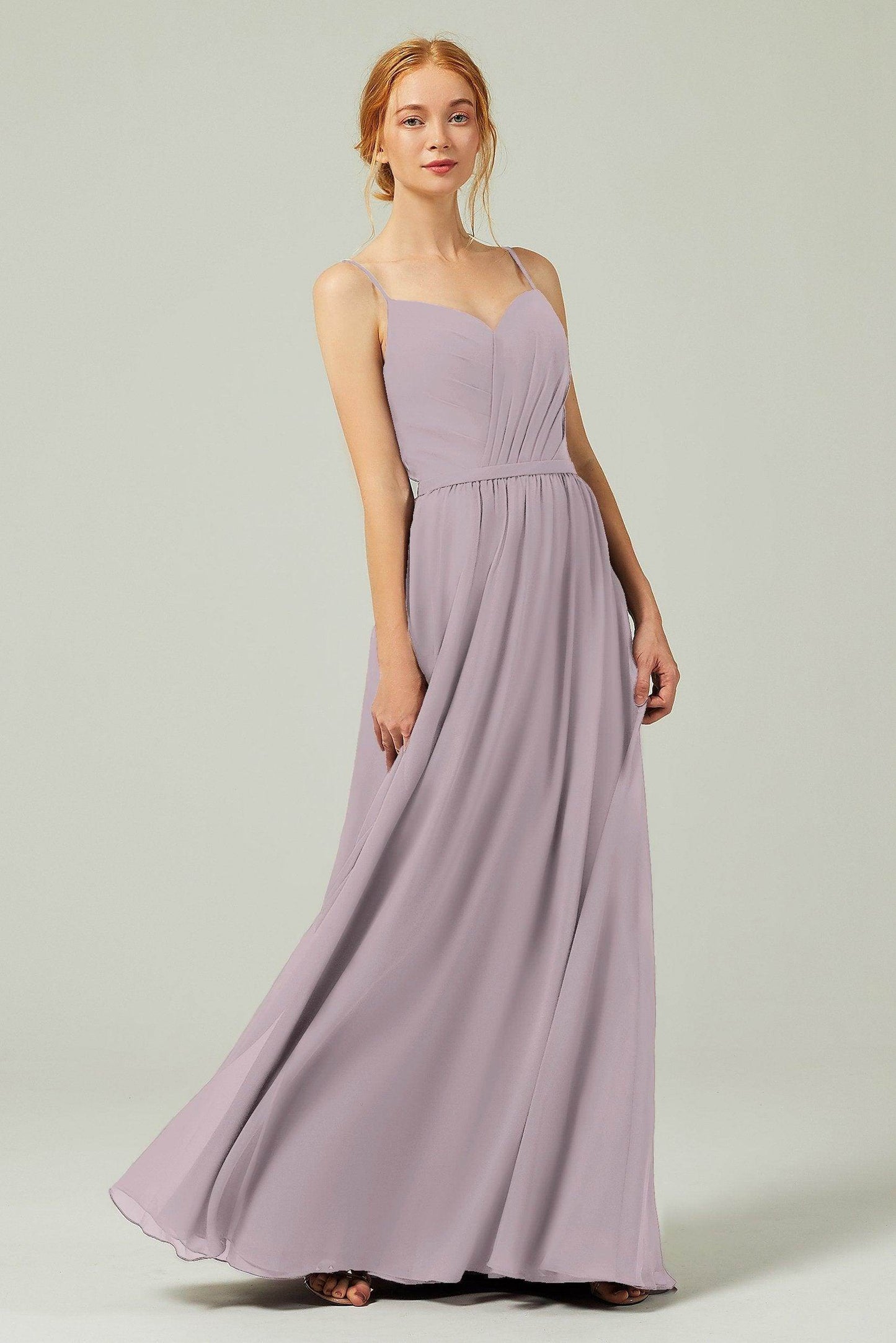 A-Line Floor Length Chiffon Bridesmaid Dress CB0296 - COCOMELODY