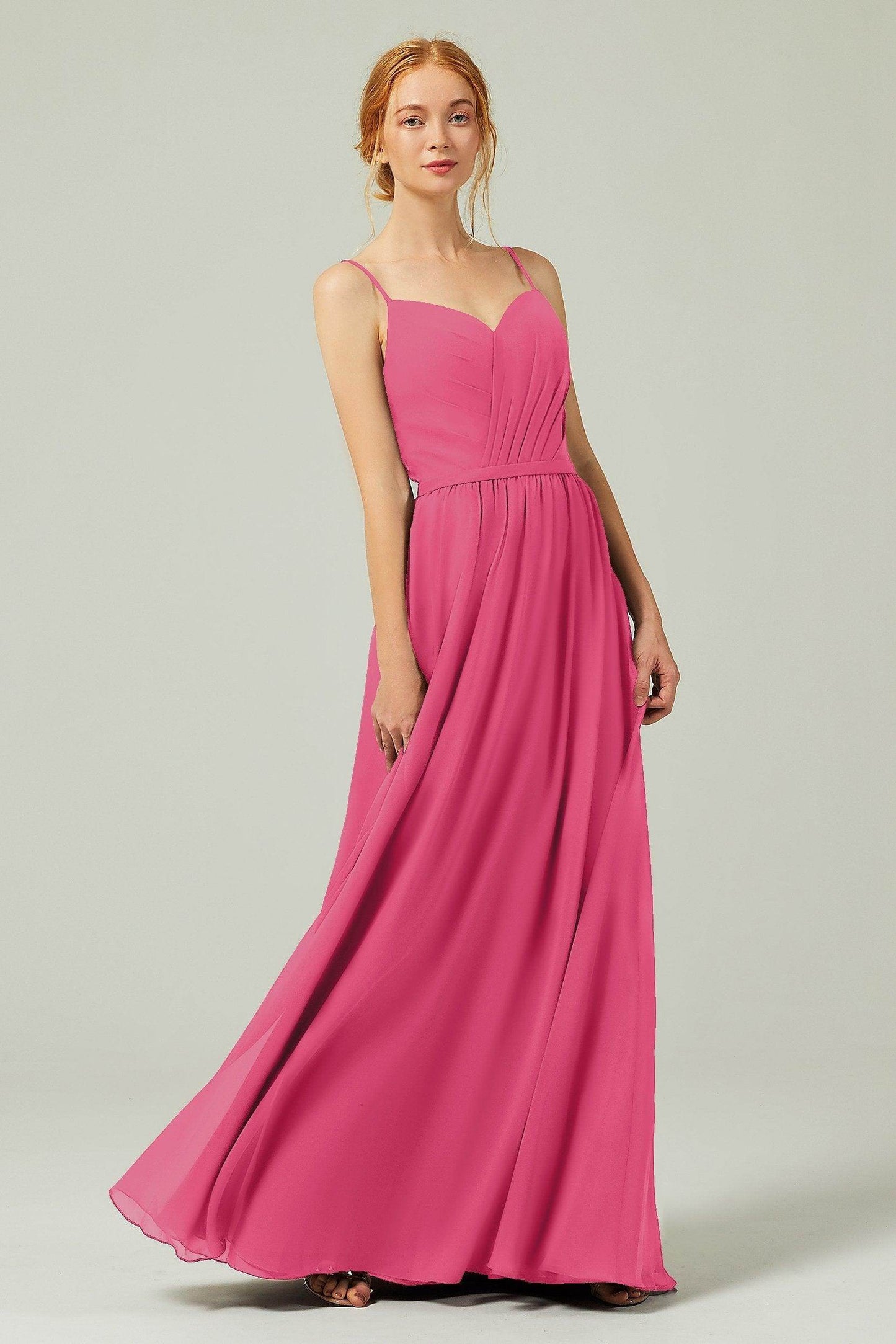 A-Line Floor Length Chiffon Bridesmaid Dress CB0296 - COCOMELODY
