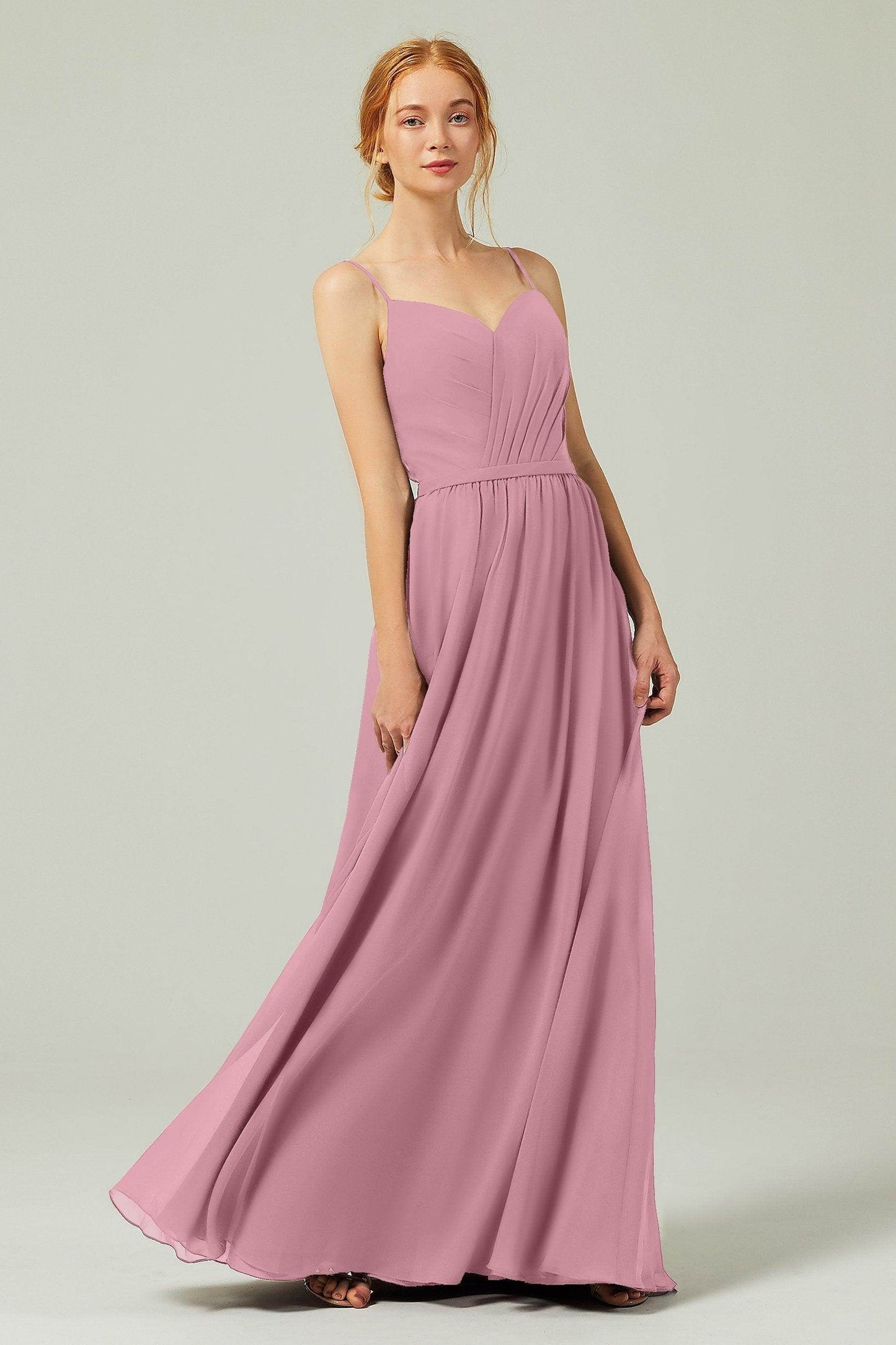 A-Line Floor Length Chiffon Bridesmaid Dress CB0296 - COCOMELODY