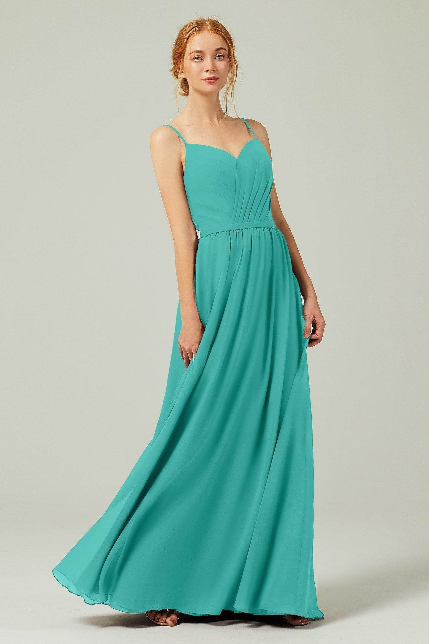 A-Line Floor Length Chiffon Bridesmaid Dress CB0296 - COCOMELODY