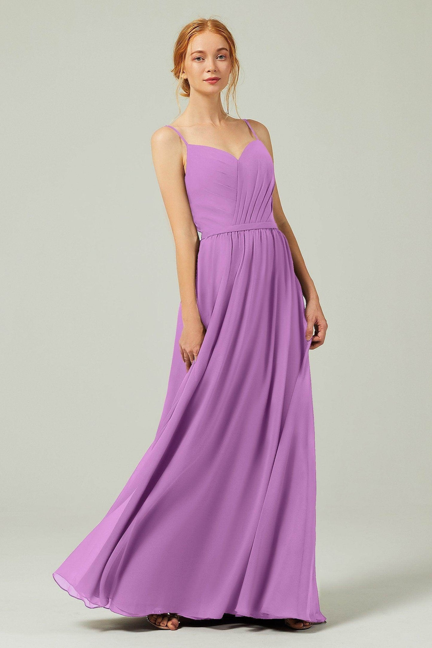 A-Line Floor Length Chiffon Bridesmaid Dress CB0296 - COCOMELODY