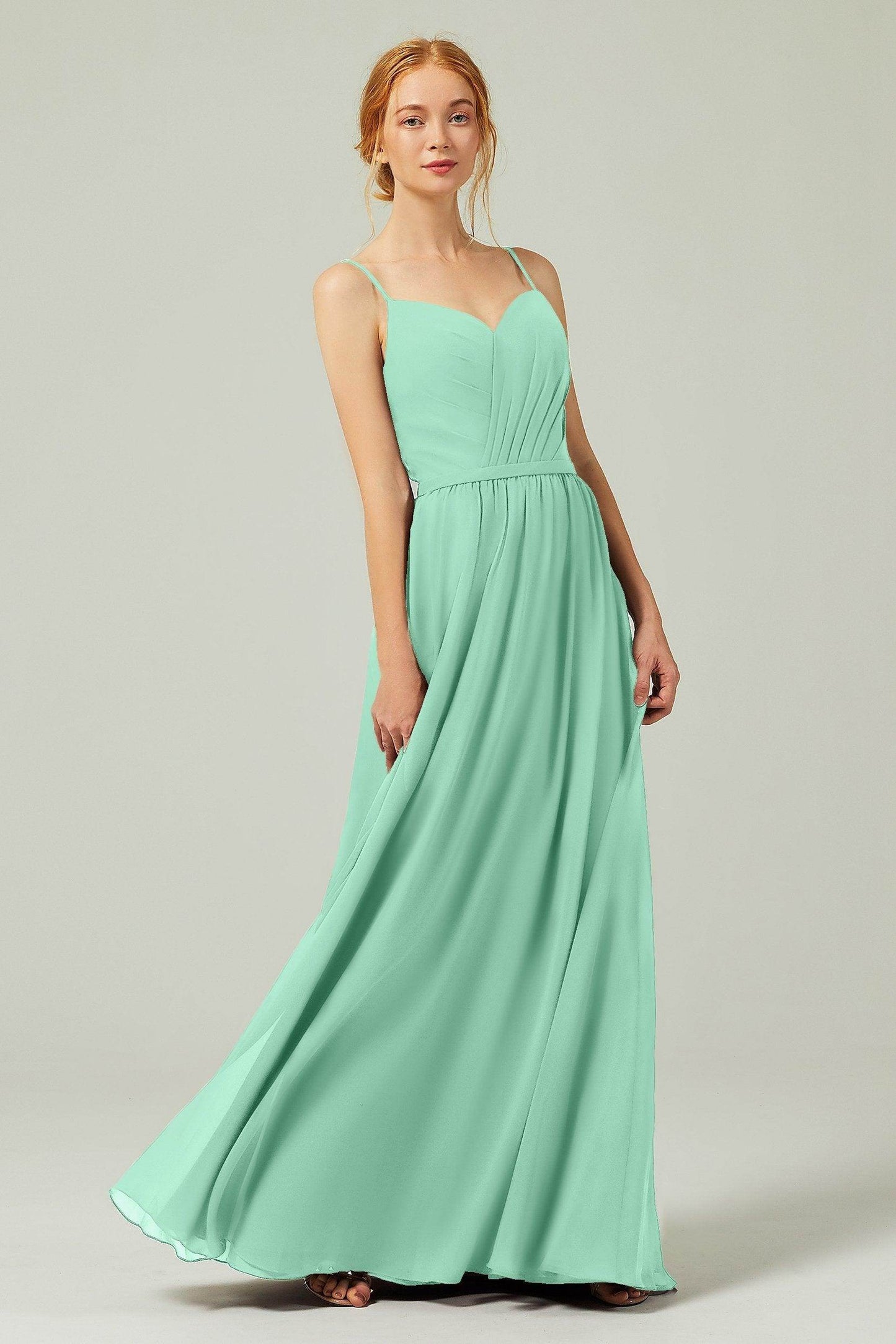A-Line Floor Length Chiffon Bridesmaid Dress CB0296 - COCOMELODY