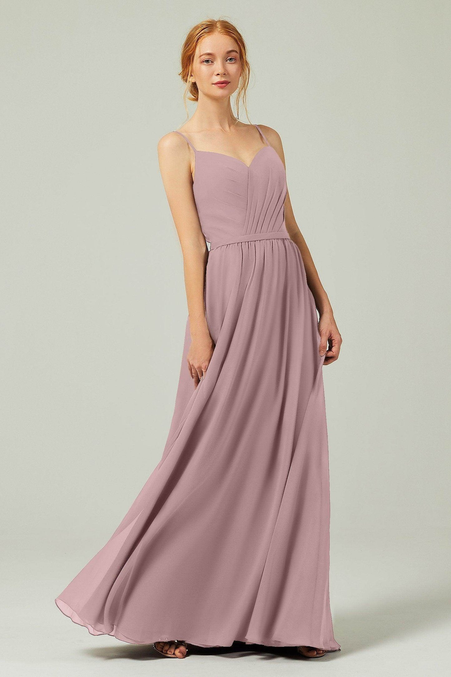 A-Line Floor Length Chiffon Bridesmaid Dress CB0296 - COCOMELODY