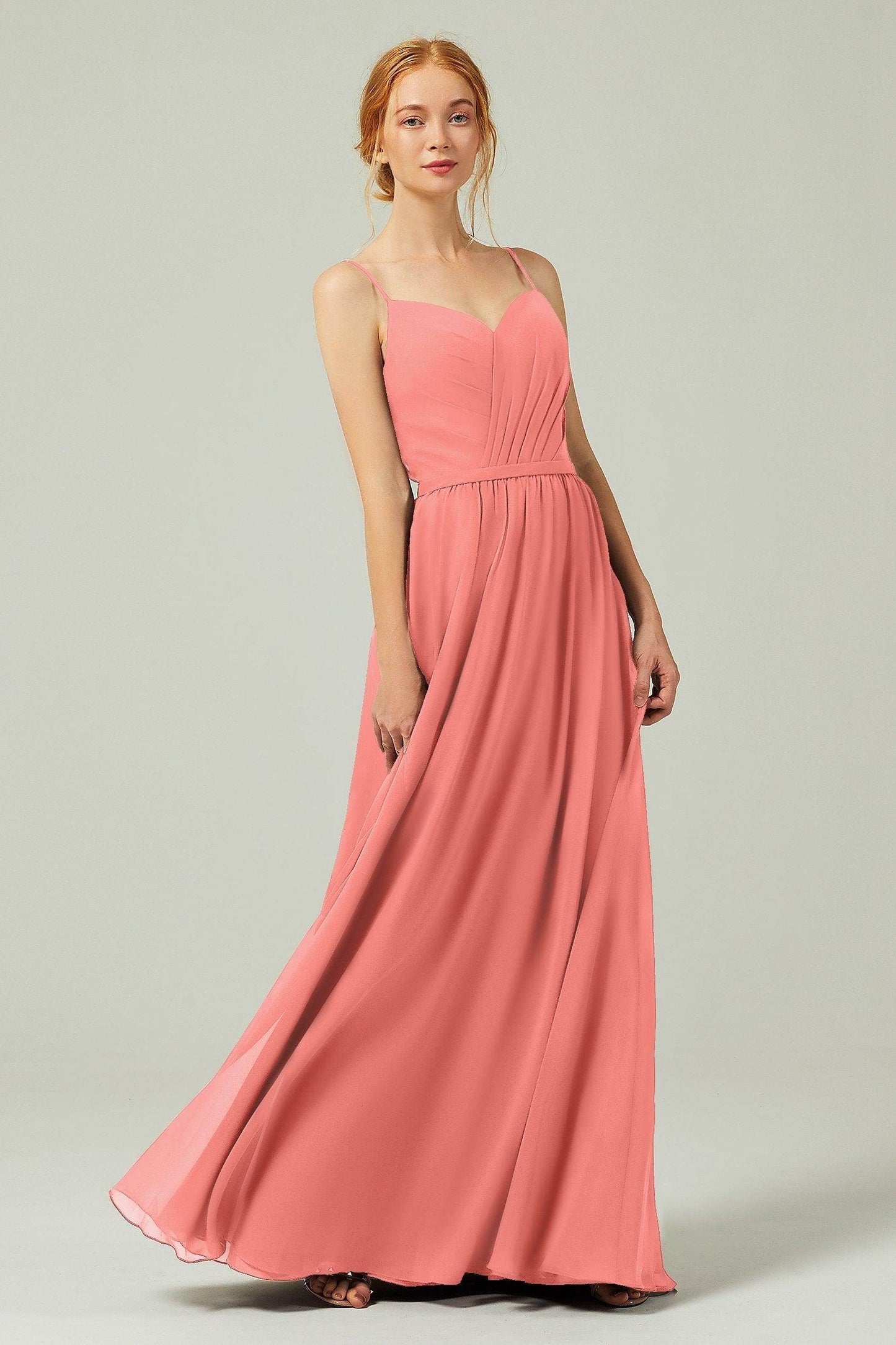 A-Line Floor Length Chiffon Bridesmaid Dress CB0296 - COCOMELODY