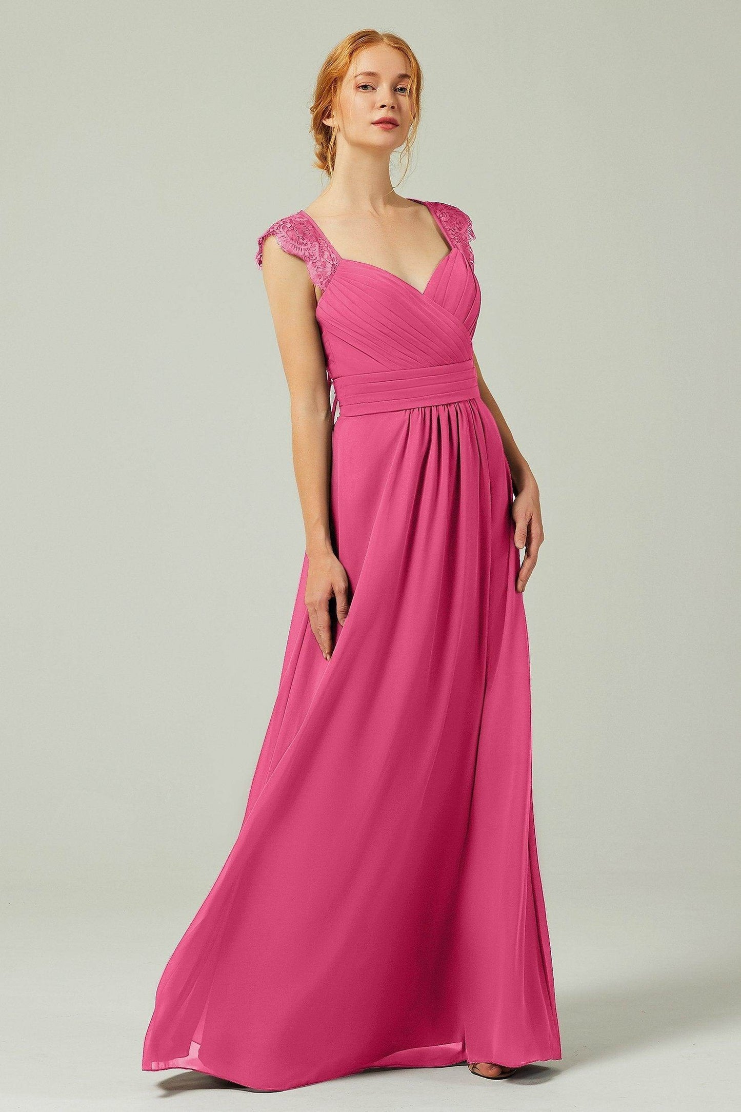 A-Line Floor Length Chiffon Bridesmaid Dress Formal Dresses CB0298 - COCOMELODY