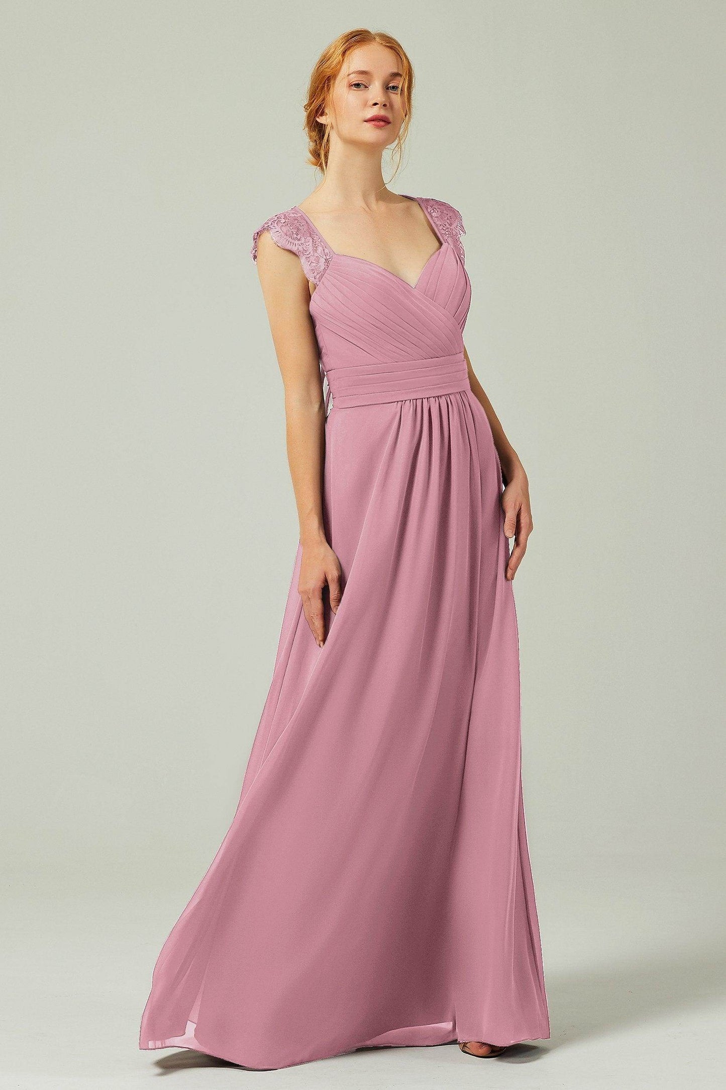 A-Line Floor Length Chiffon Bridesmaid Dress Formal Dresses CB0298 - COCOMELODY