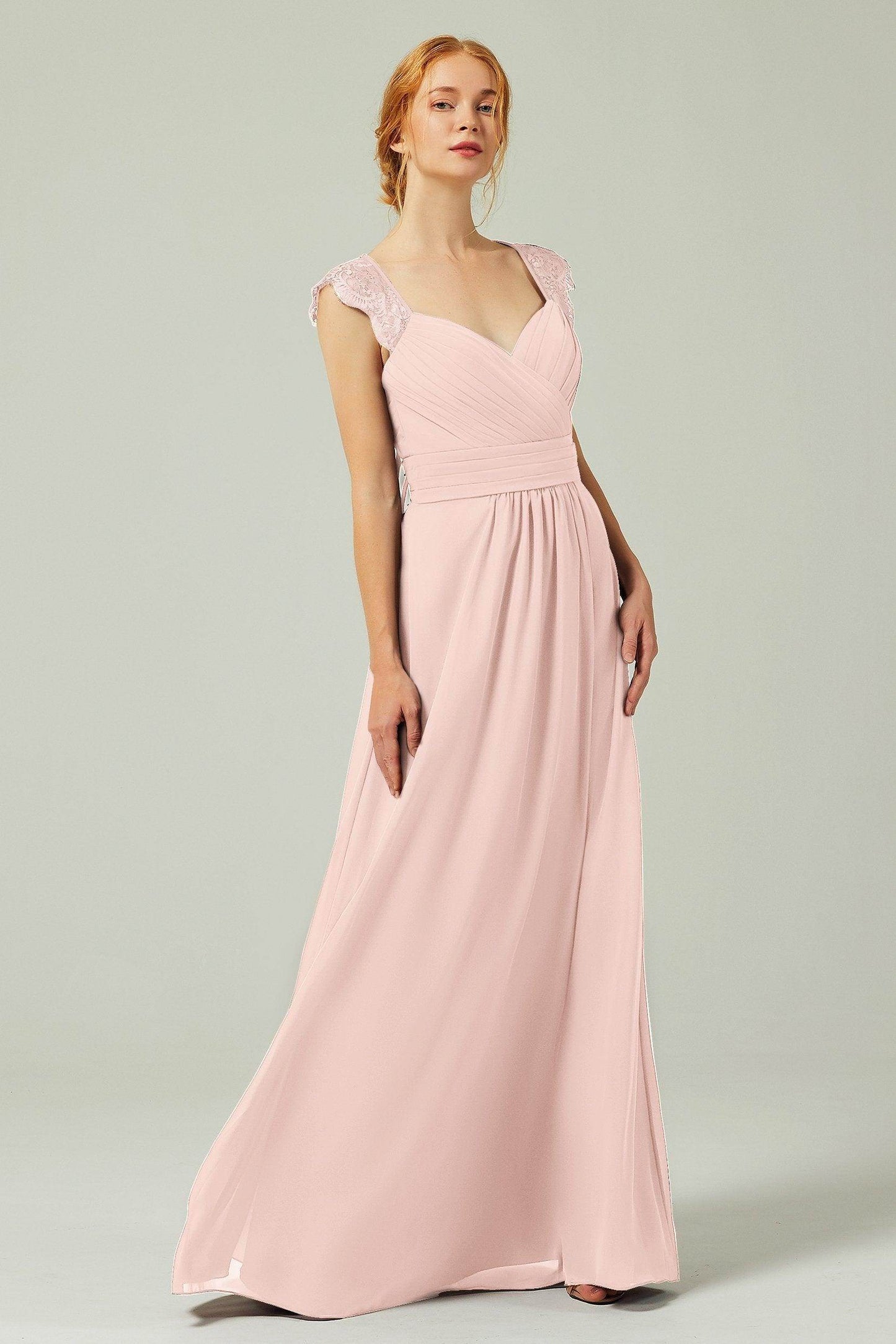 A-Line Floor Length Chiffon Bridesmaid Dress Formal Dresses CB0298 - COCOMELODY