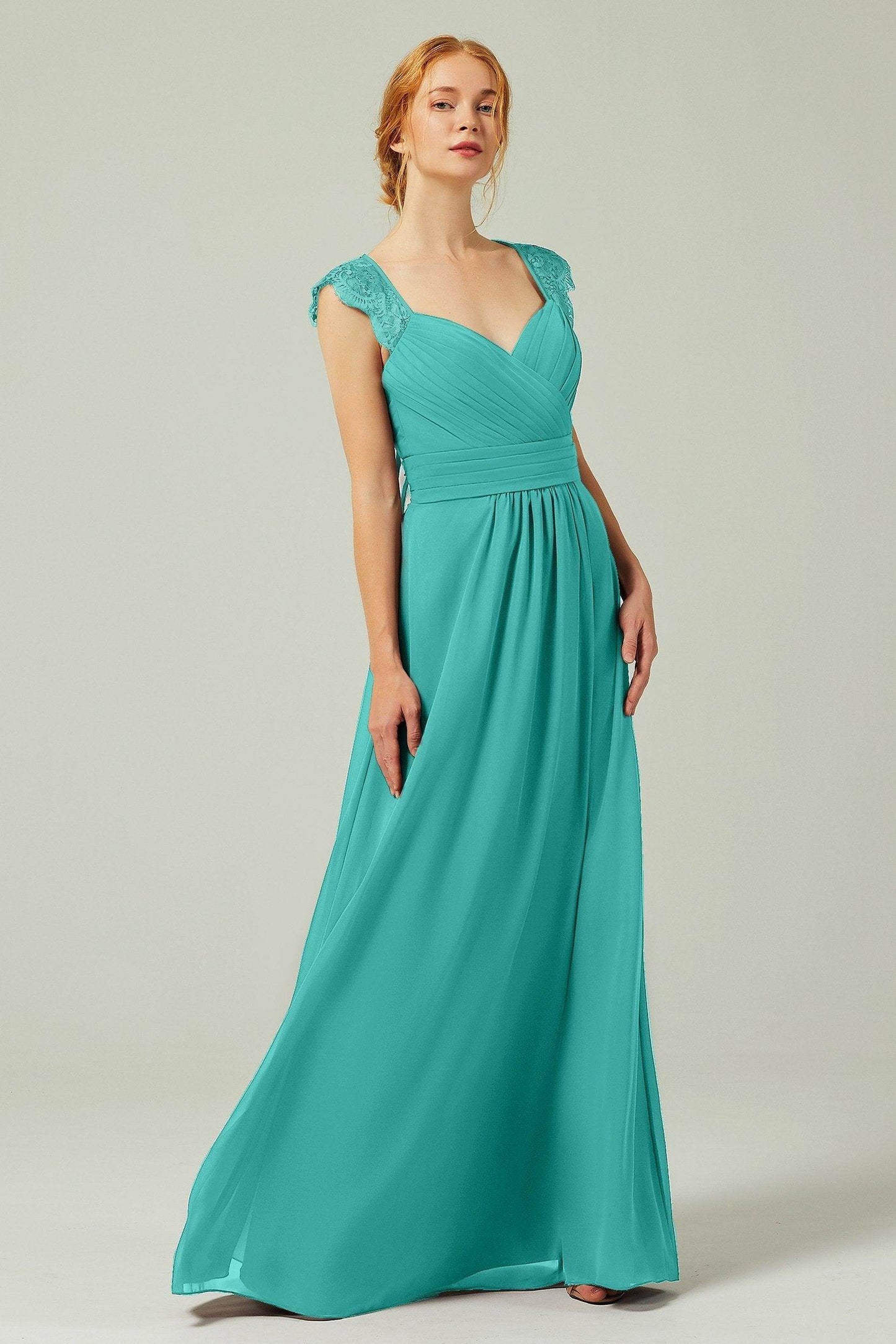 A-Line Floor Length Chiffon Bridesmaid Dress Formal Dresses CB0298 - COCOMELODY
