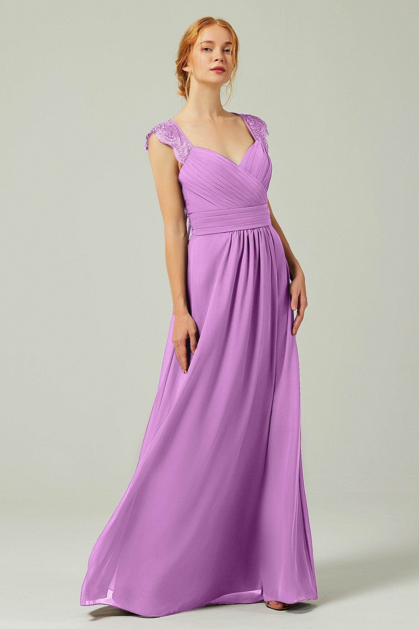 A-Line Floor Length Chiffon Bridesmaid Dress Formal Dresses CB0298 - COCOMELODY
