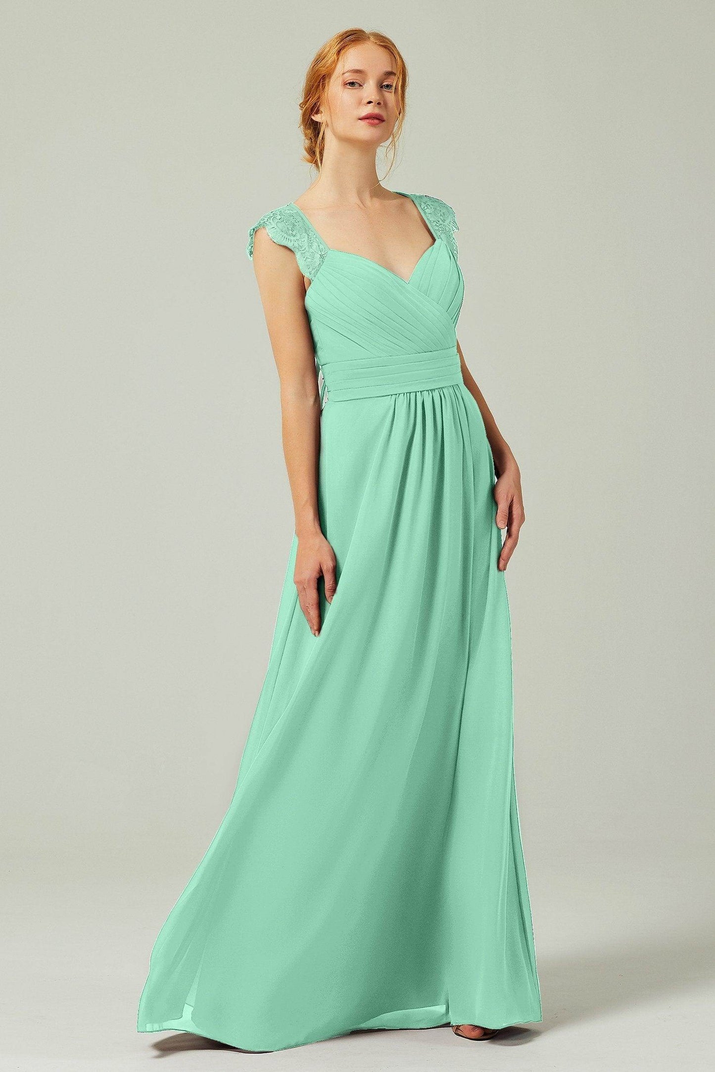 A-Line Floor Length Chiffon Bridesmaid Dress Formal Dresses CB0298 - COCOMELODY
