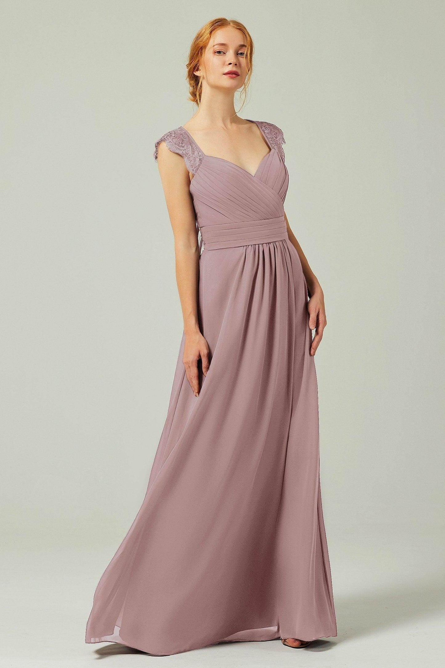 A-Line Floor Length Chiffon Bridesmaid Dress Formal Dresses CB0298 - COCOMELODY